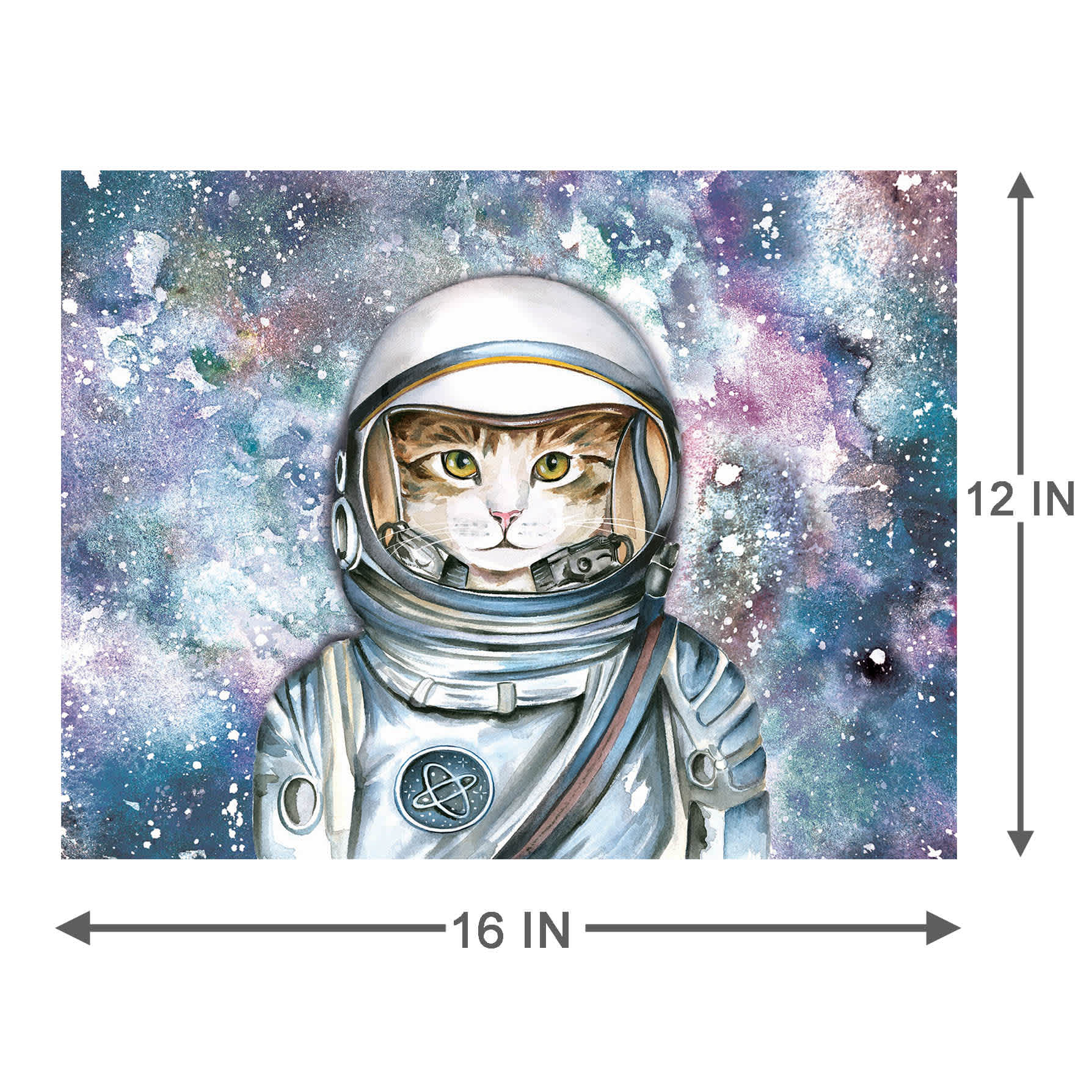 Cat in Space Canvas Wall Art, 12x16
