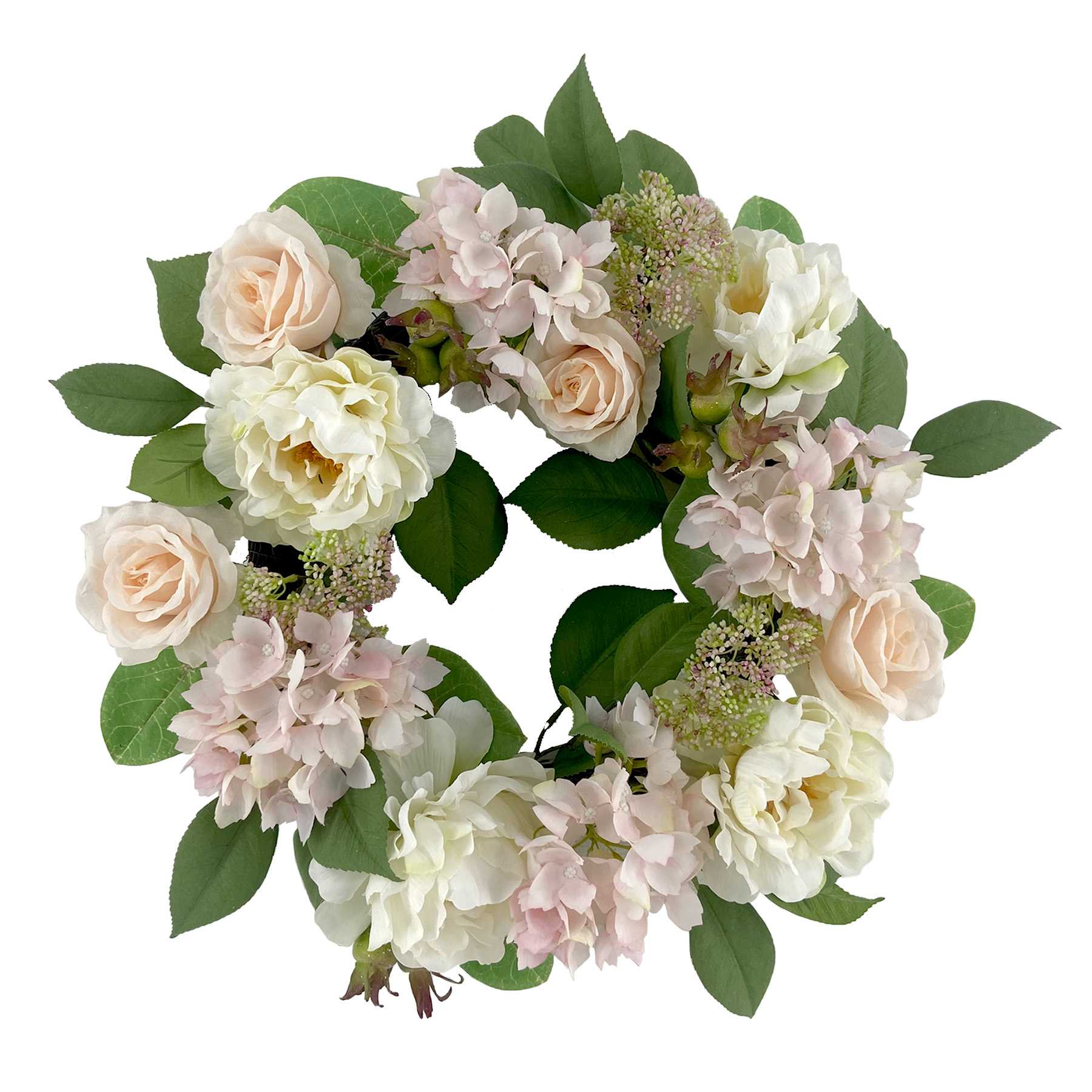 Pink Hydrangea & Peony Wreath, 22"