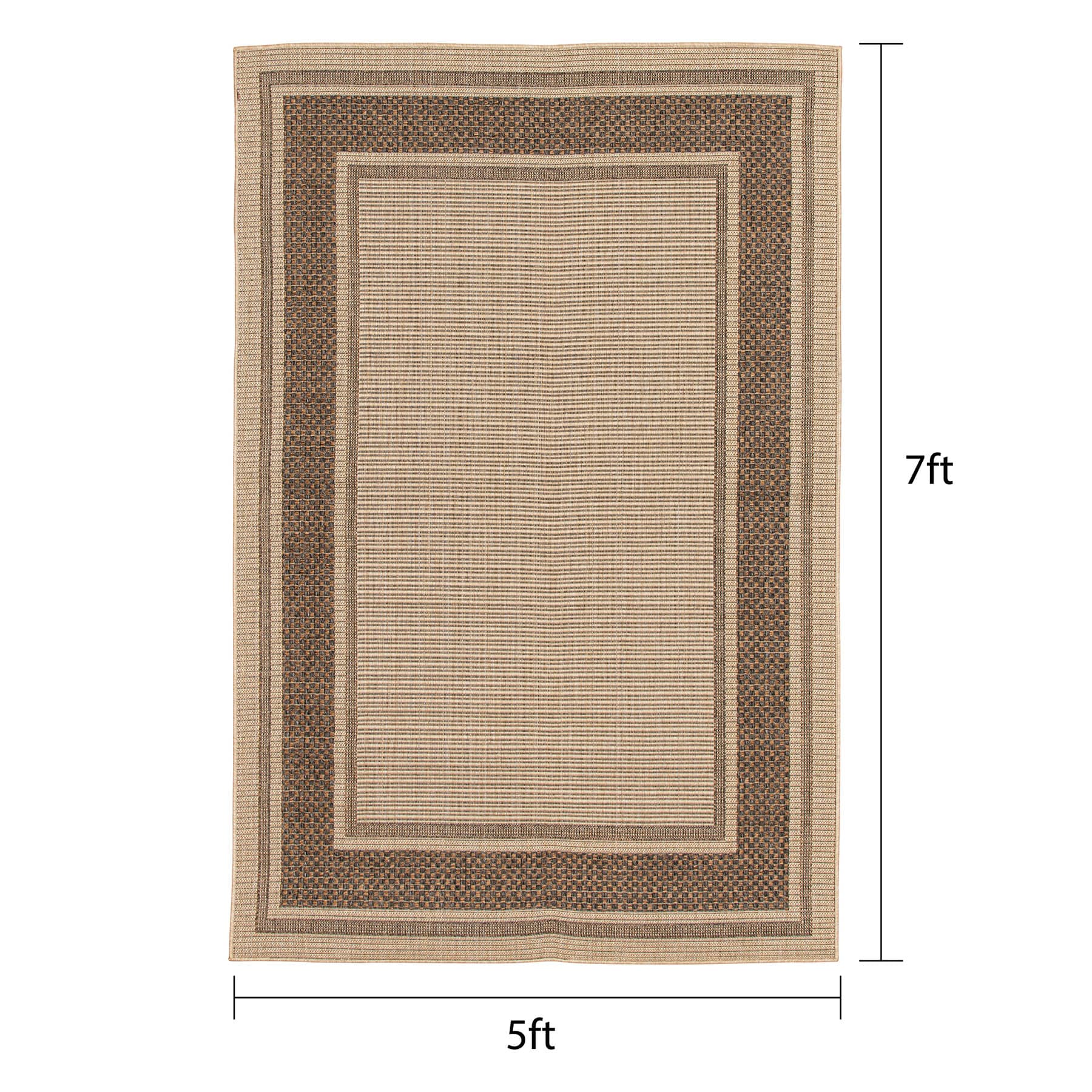 (E212) Santorini Cayden Natural Woven Indoor & Outdoor Area Rug, 5x7