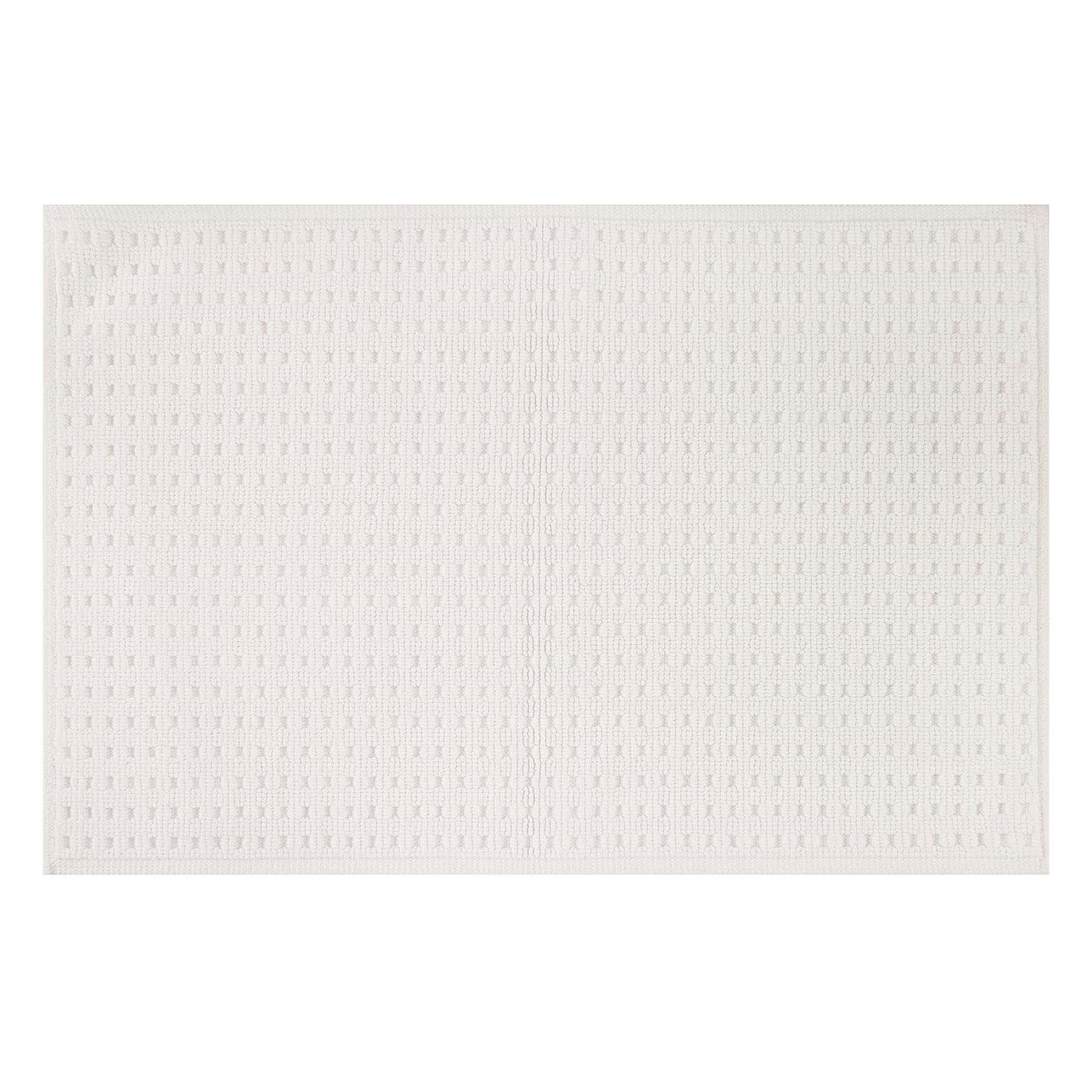 Crosby St. White Waffle 100% Cotton Antimicrobial Bath Rug, 20x30