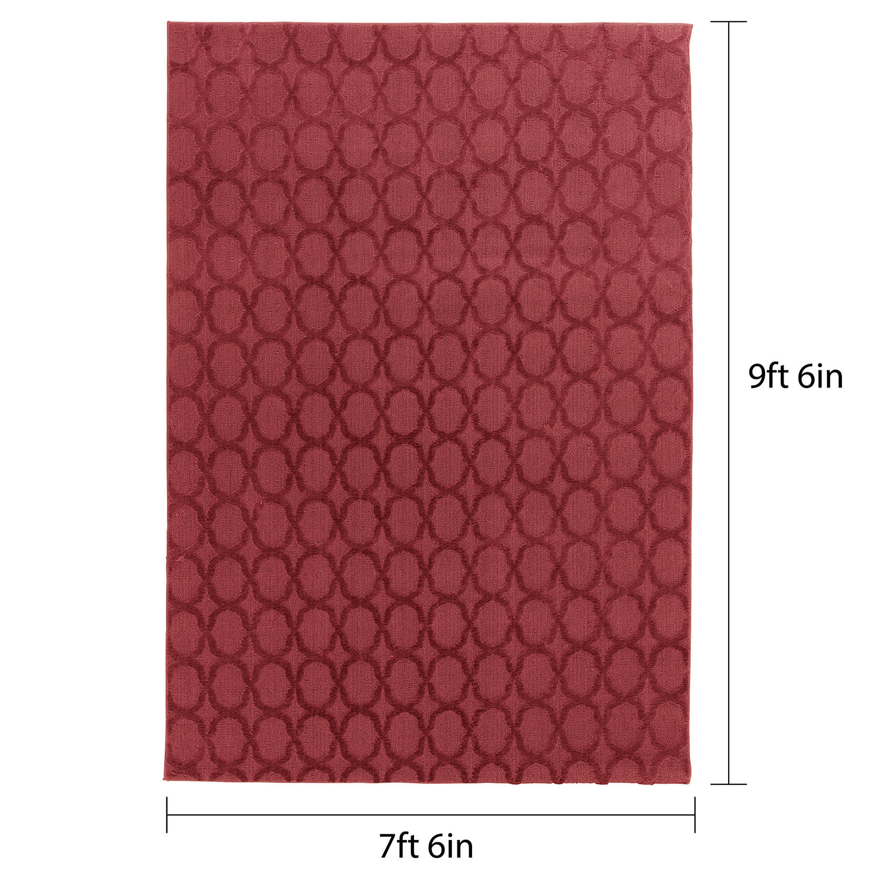 (D602) Verona Ruby Red Contour Area Rug, 8x10