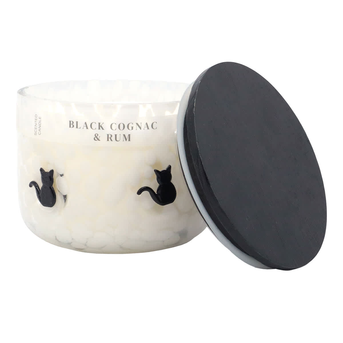 Black Cognac & Rum Scented Black Cat Icon Jar Candle, 12oz