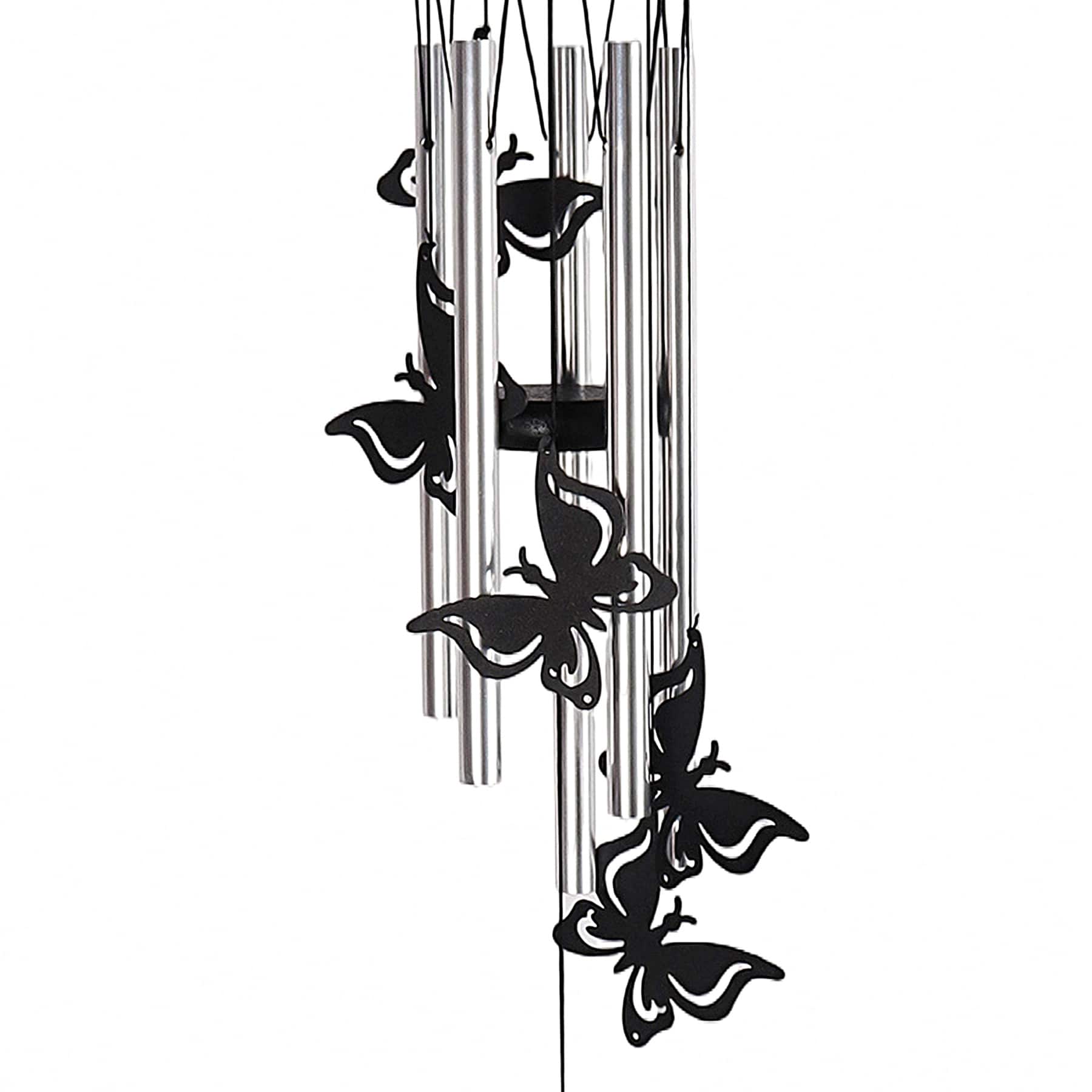 Black Butterfly Wind Chime, 21"
