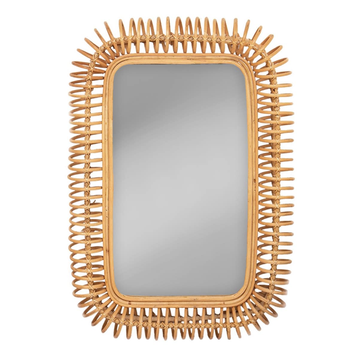 Soul Searcher Rattan Wall Mirror, 23.5x35