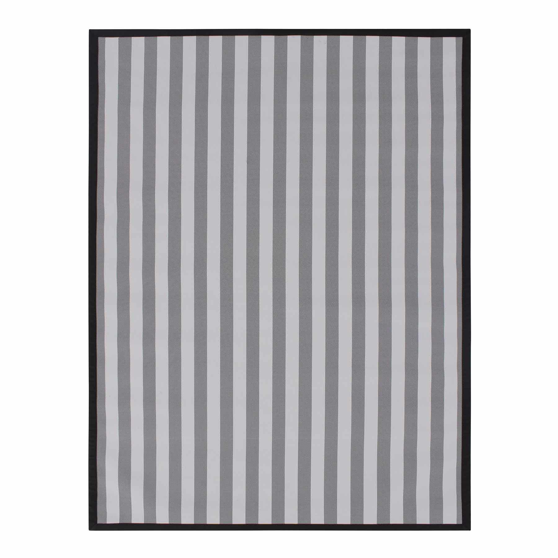 Black & White Textilene Striped Outdoor Area Rug, 5x7