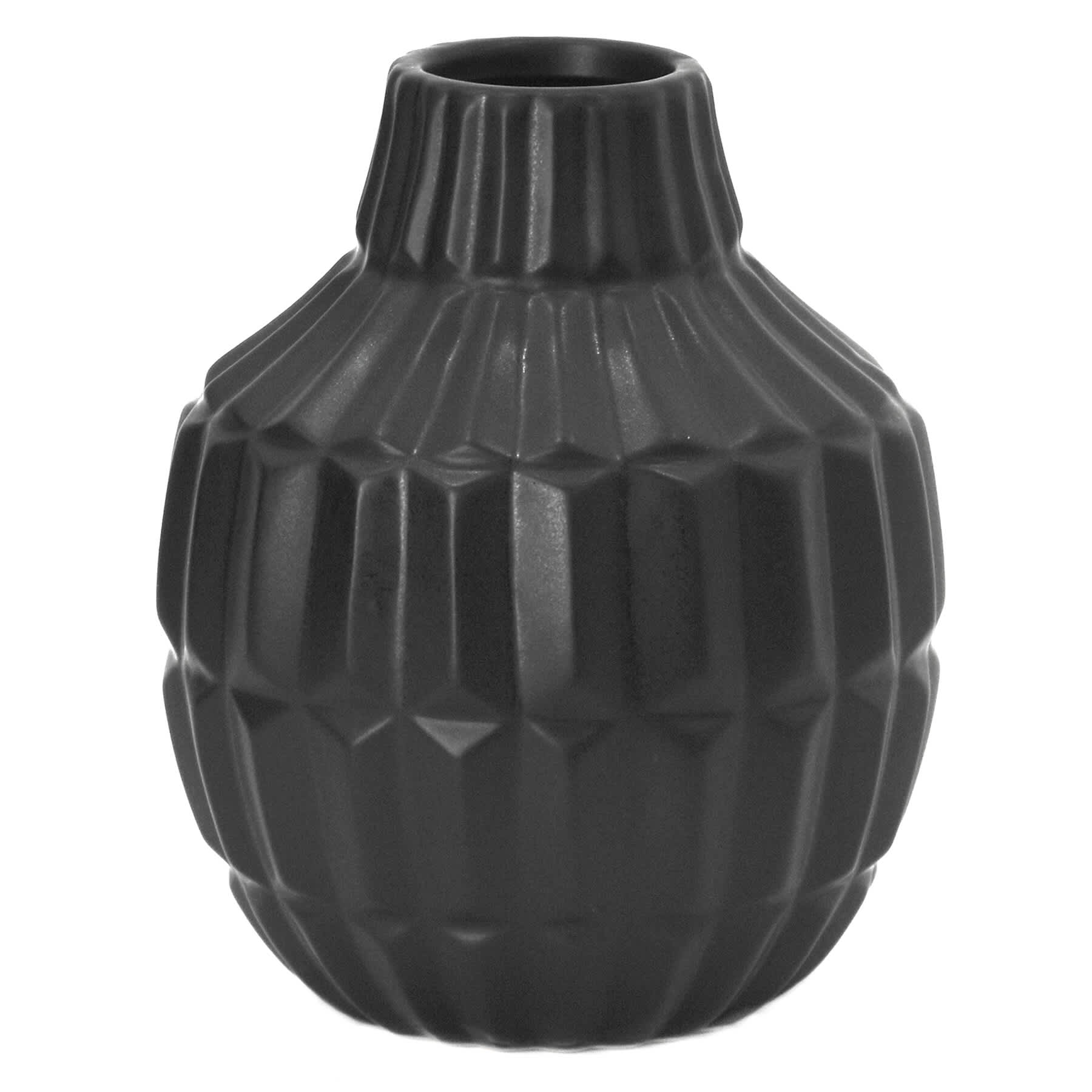 Crosby St. Addison Black Ceramic Vase, 6"