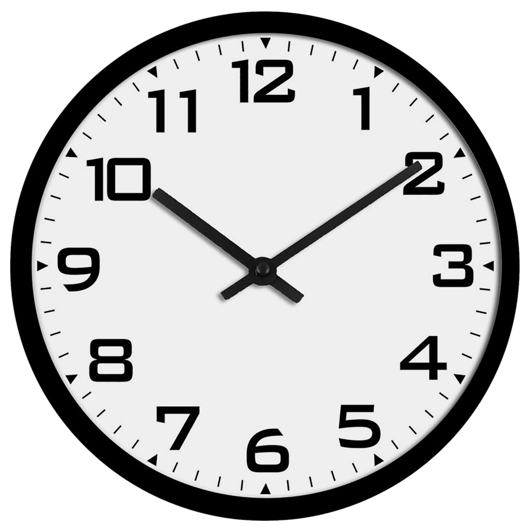 Classic School Round Wall Clock, 12"