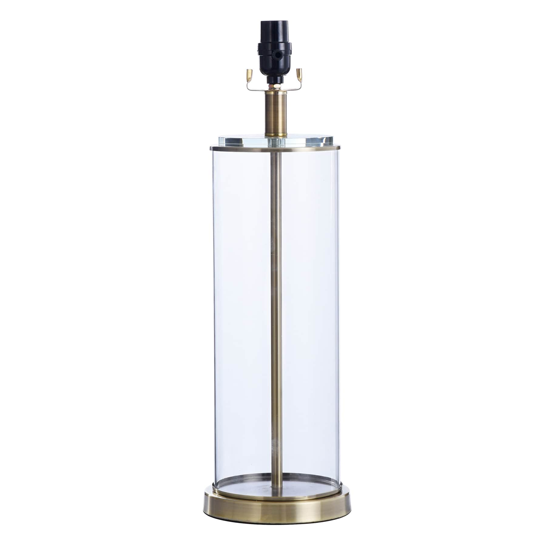 Providence Clear Glass Pillar Medium Table Lamp Base, 21"