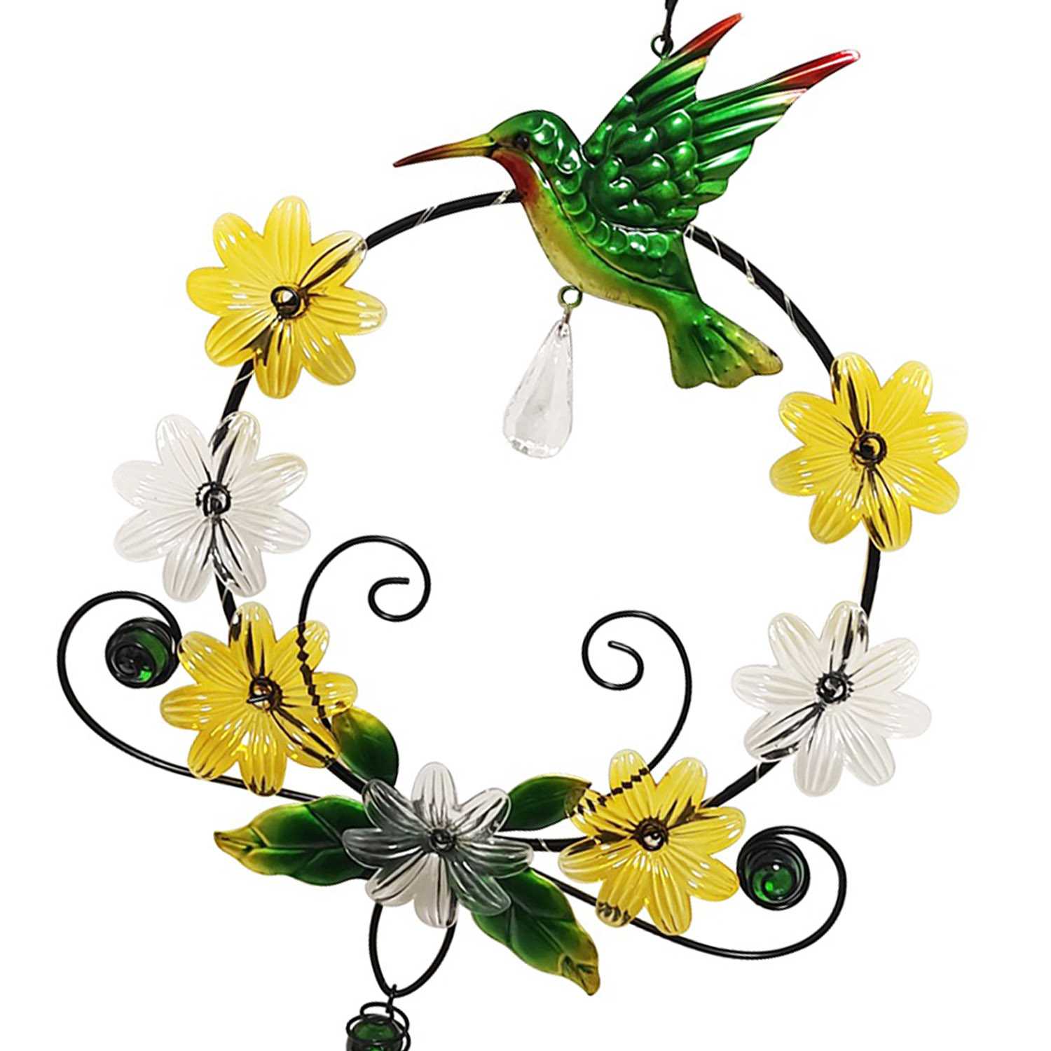 Hummingbird Crystal Garden Bell Hanger, 25.5"