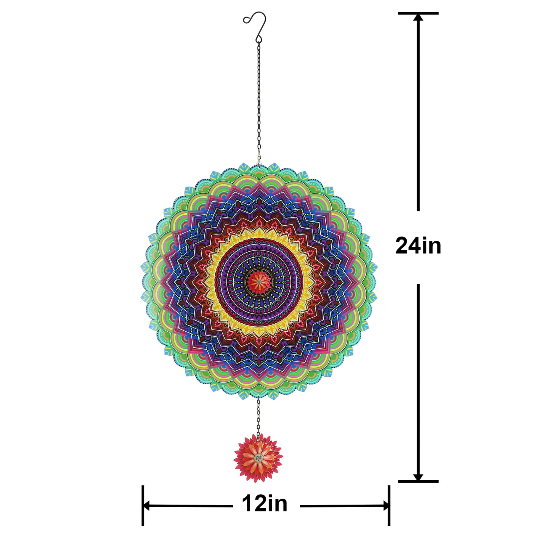 Purple Metal Wind Spinner, 24"
