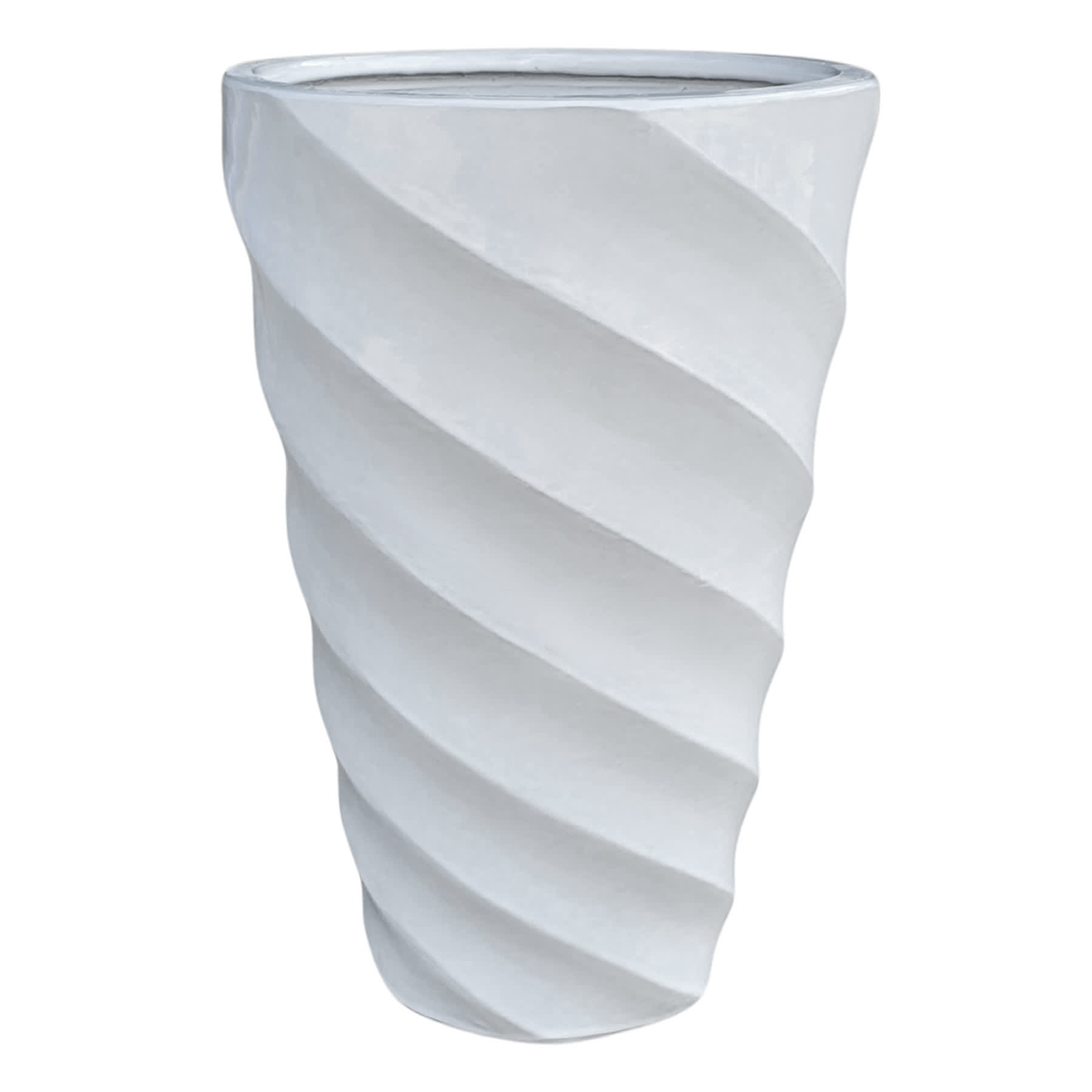Twist White Outdoor Planter, Medium