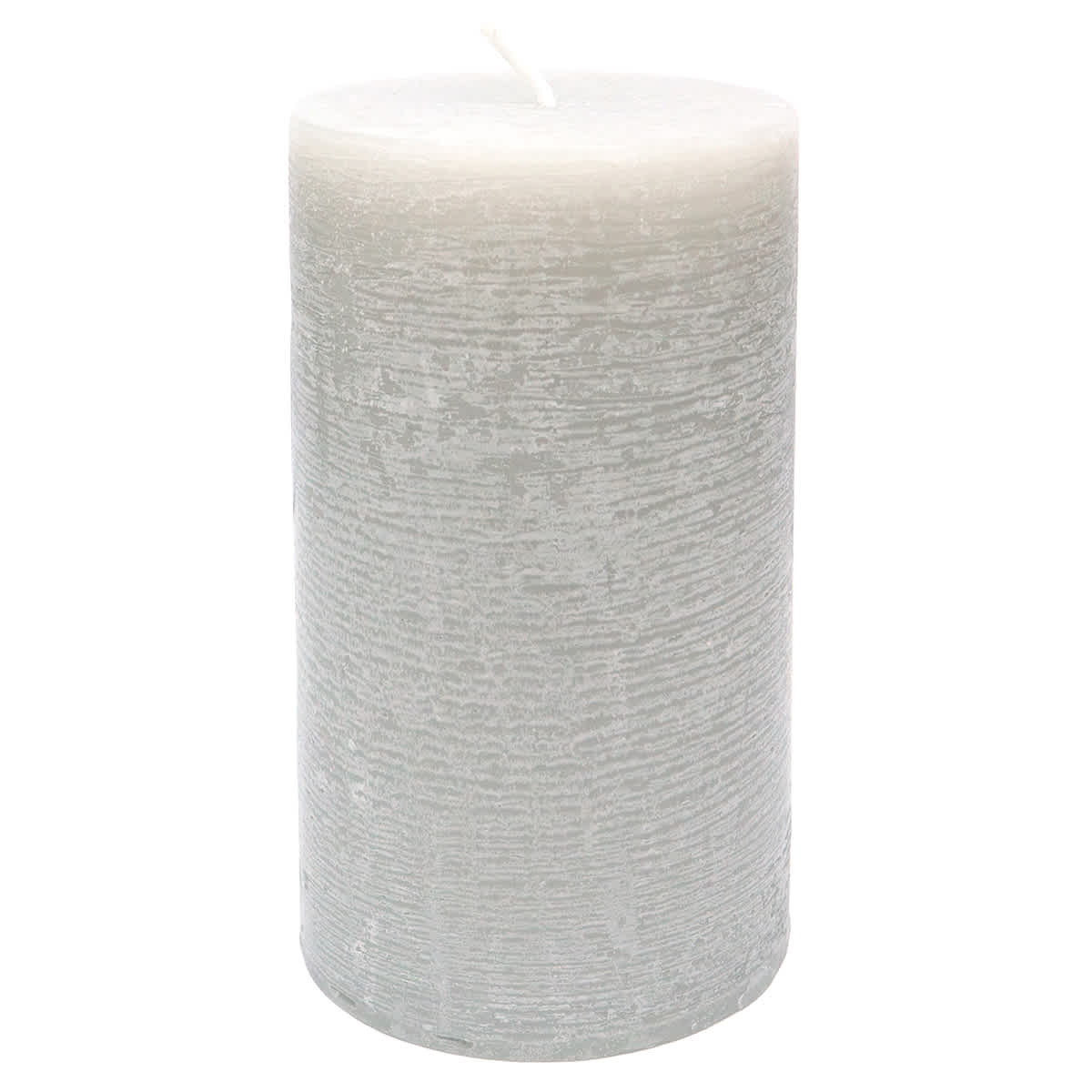 Honeybloom Light Grey Unscented Pillar Candle, 6"