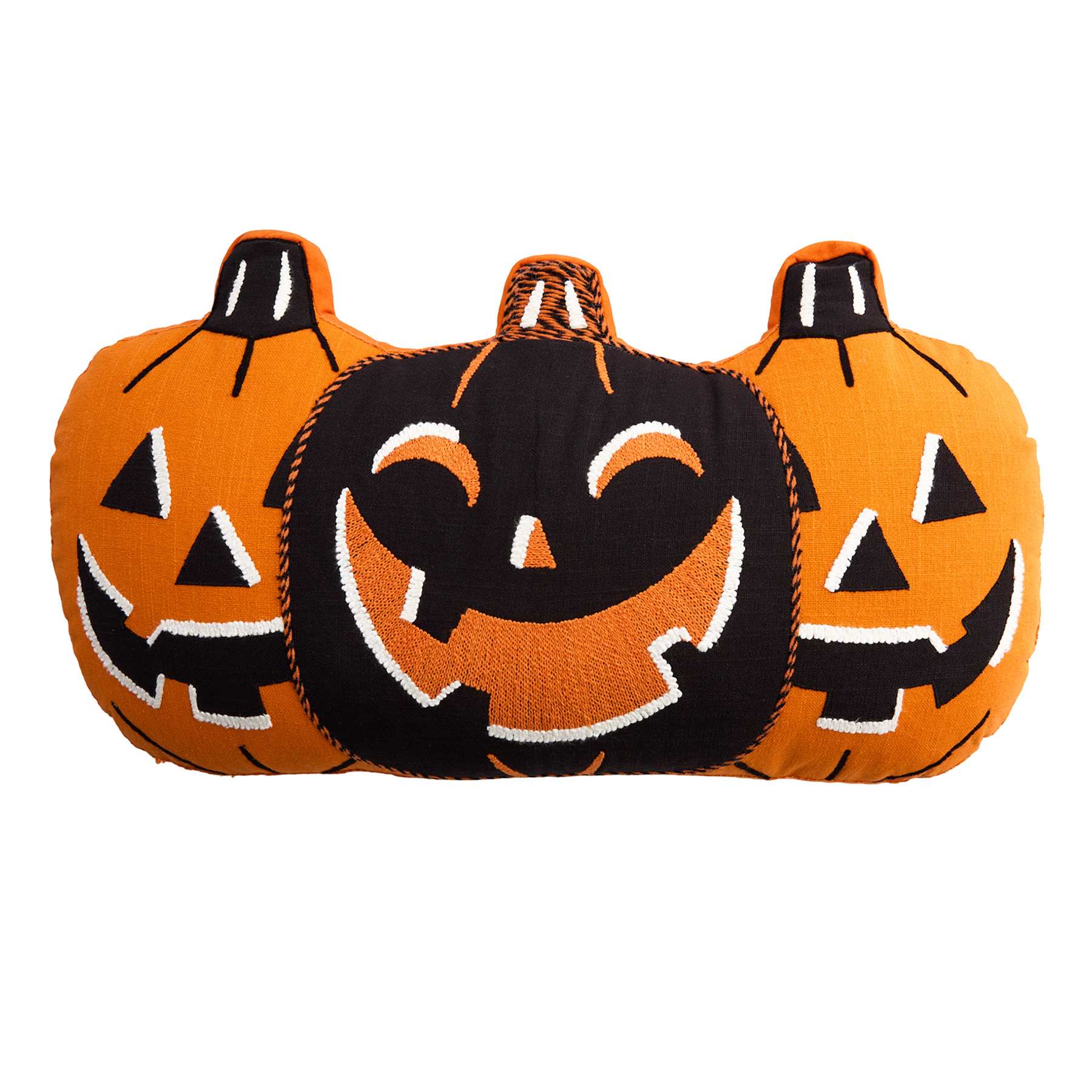 Happy Haunting Jack-o'-Lantern Trio Oblong Throw Pillow, 27x15