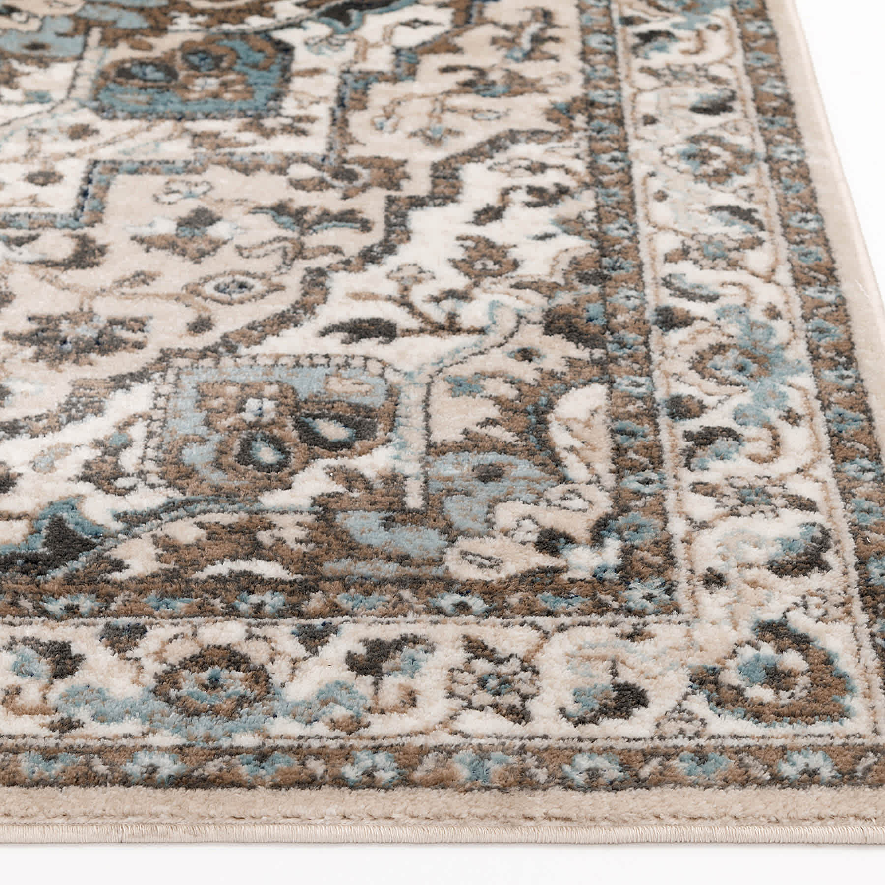 (D428) Ridley Floral Blue Woven Area Rug, 5x7