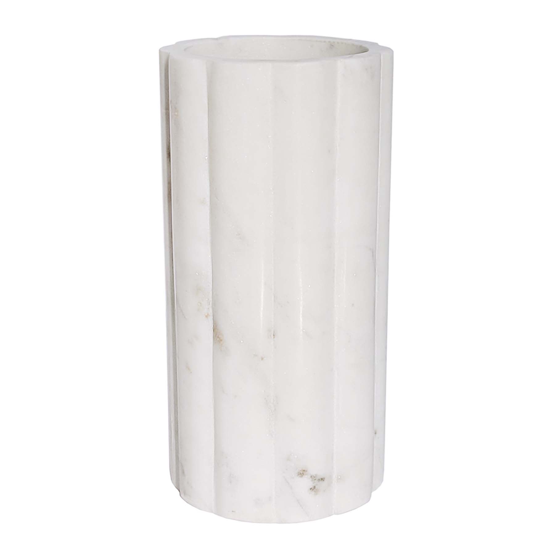 Cylindrical Marble Vase, 8"