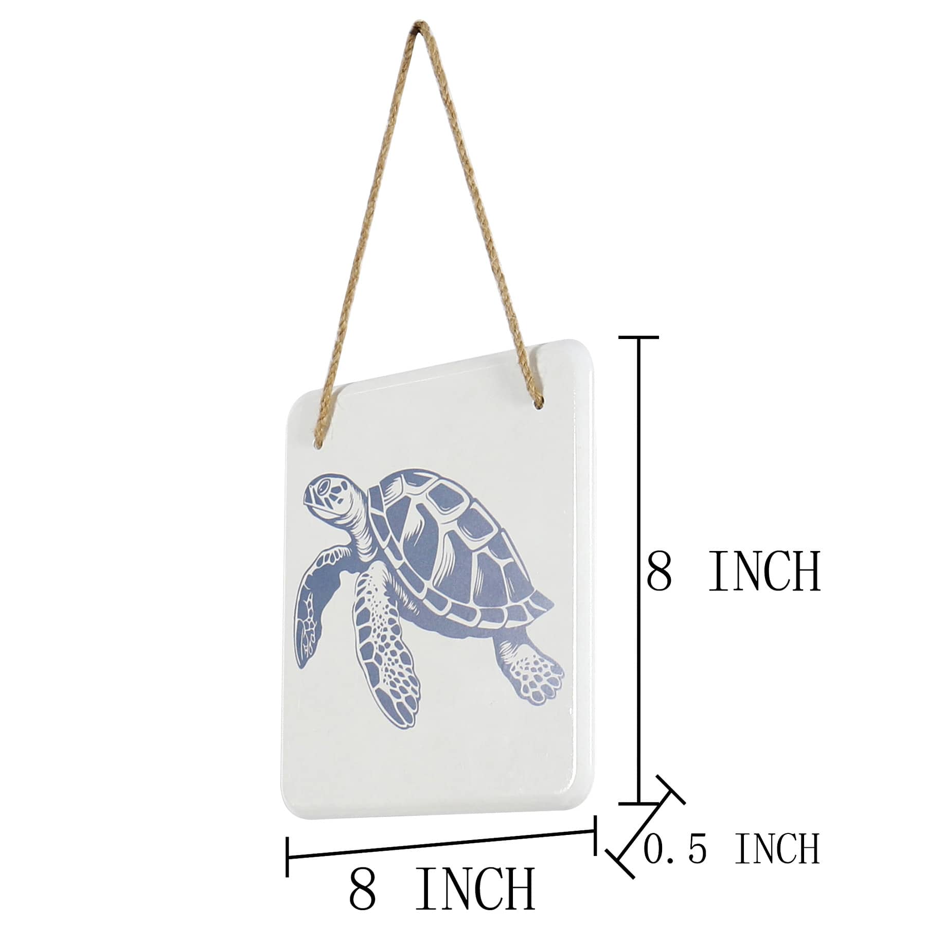 Honeybloom Blue Turtle Metal Wall Art 8"