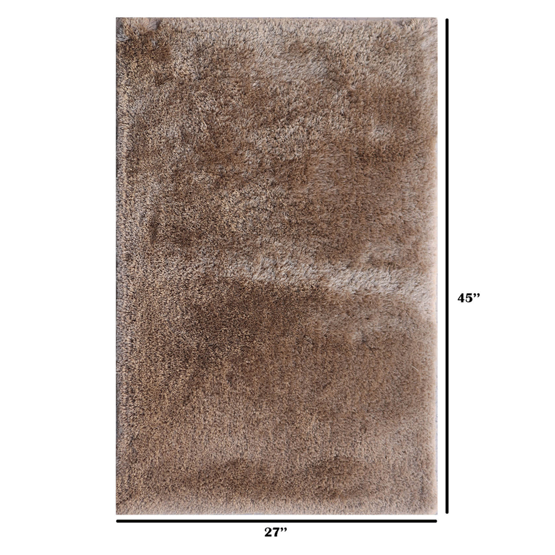 Beige Textured Tufted Shag Accent Rug, 27x45