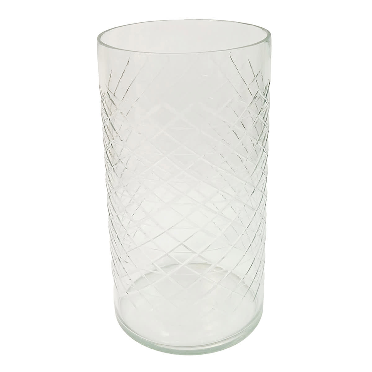 Crisscross Glass Vase, 10"