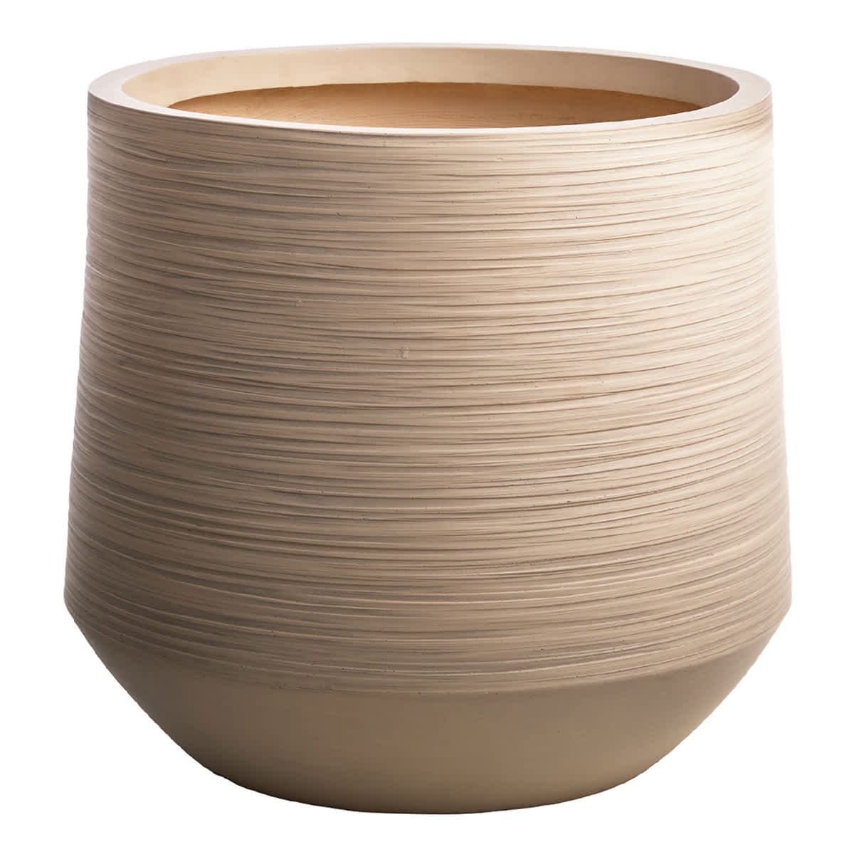 Tan Rattan Tub Outdoor Planter, Medium