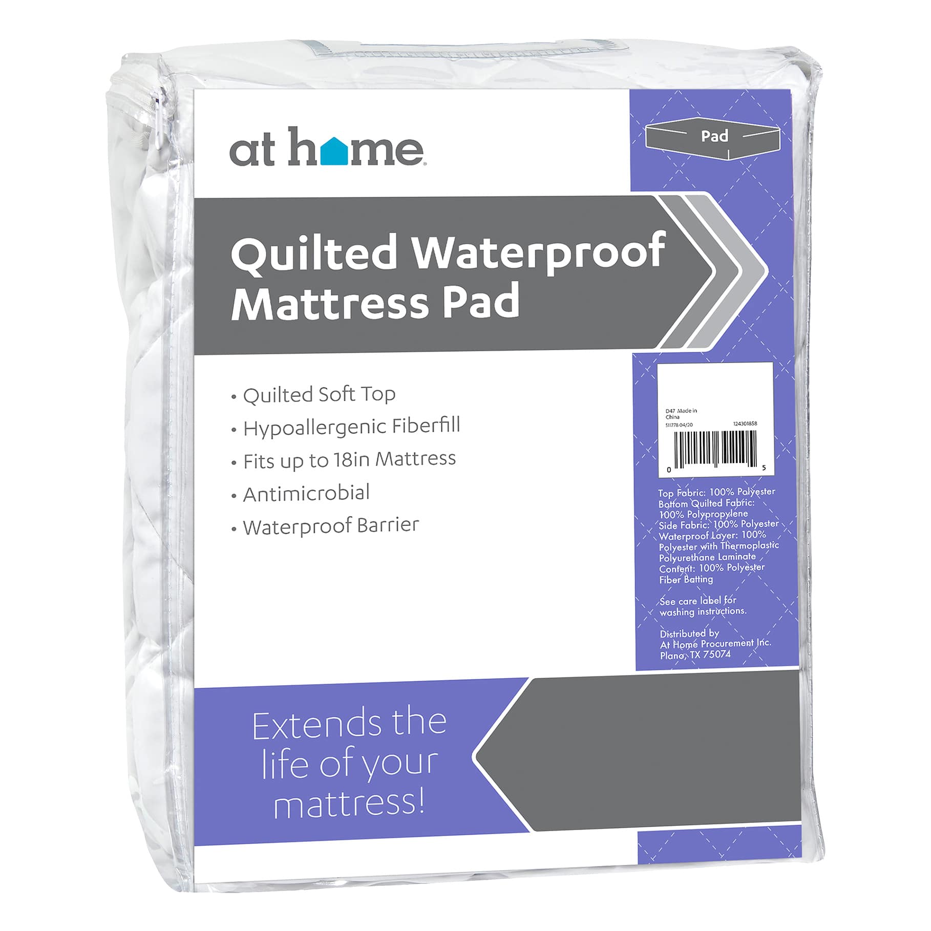 Soft Quilted Antimicrobial Waterproof Mattress Pad, King
