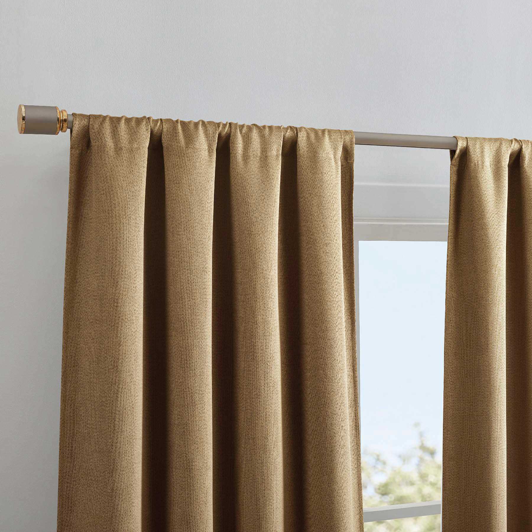 Faye Jojoba Thermal Weave Room Darkening Curtain Panel, 84"