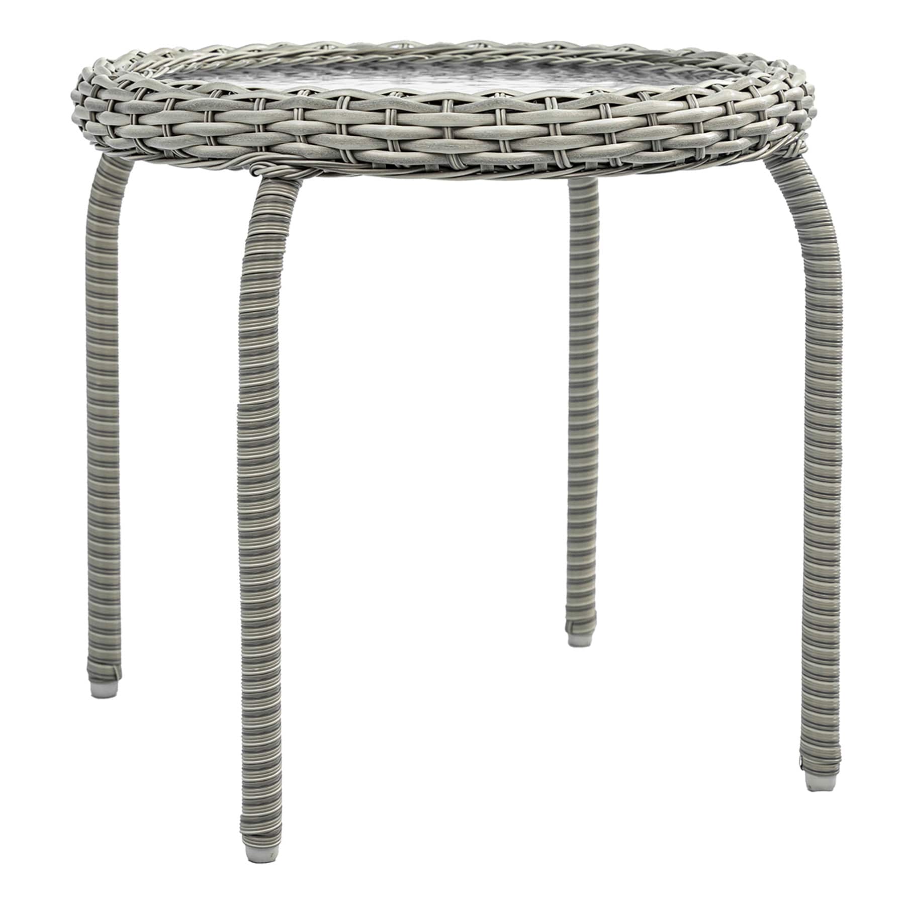 Providence Fairview Wicker Patio Side Table, Dove