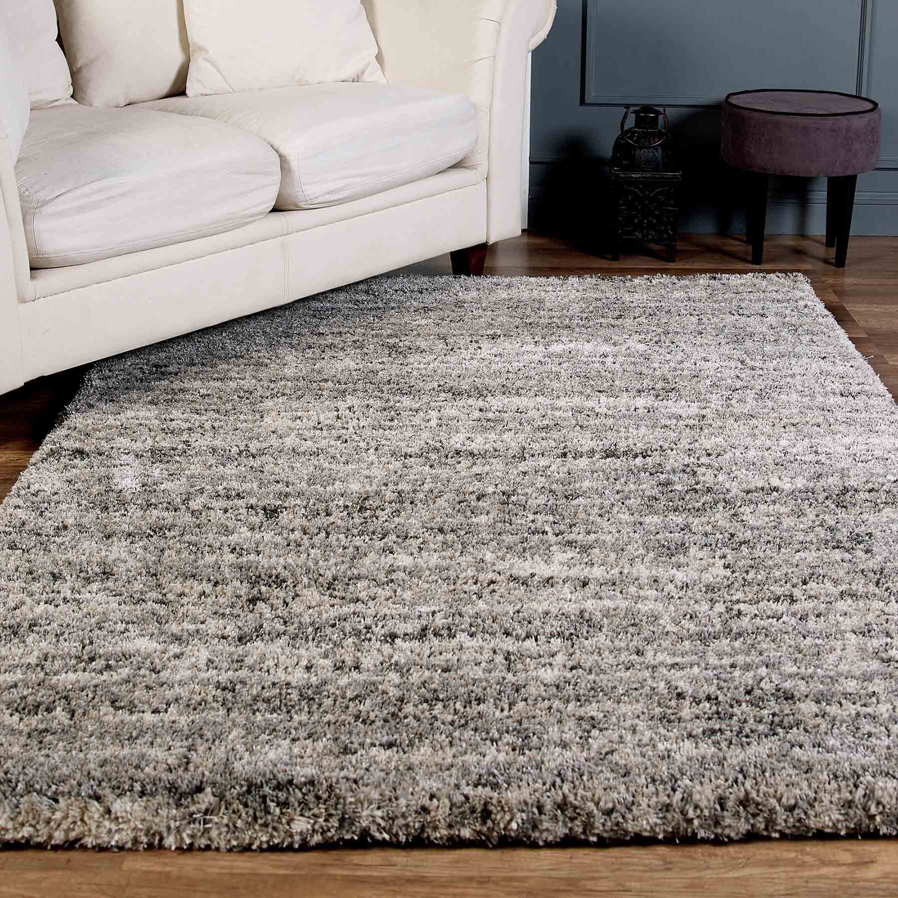 (C154) Eliza Grey Shag Area Rug, 5x7