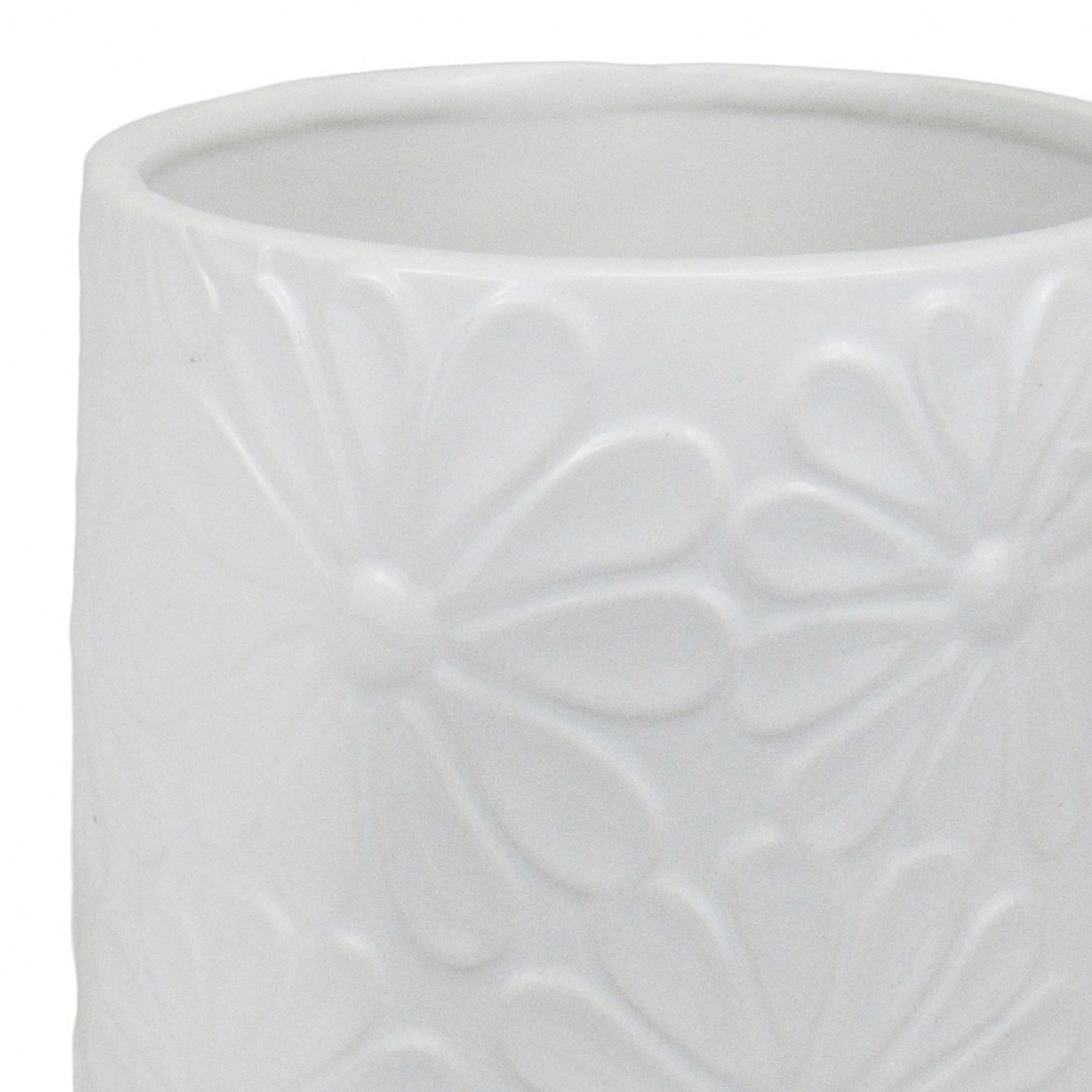 Sunny Club Indoor White Ceramic Daisy Planter, 5"