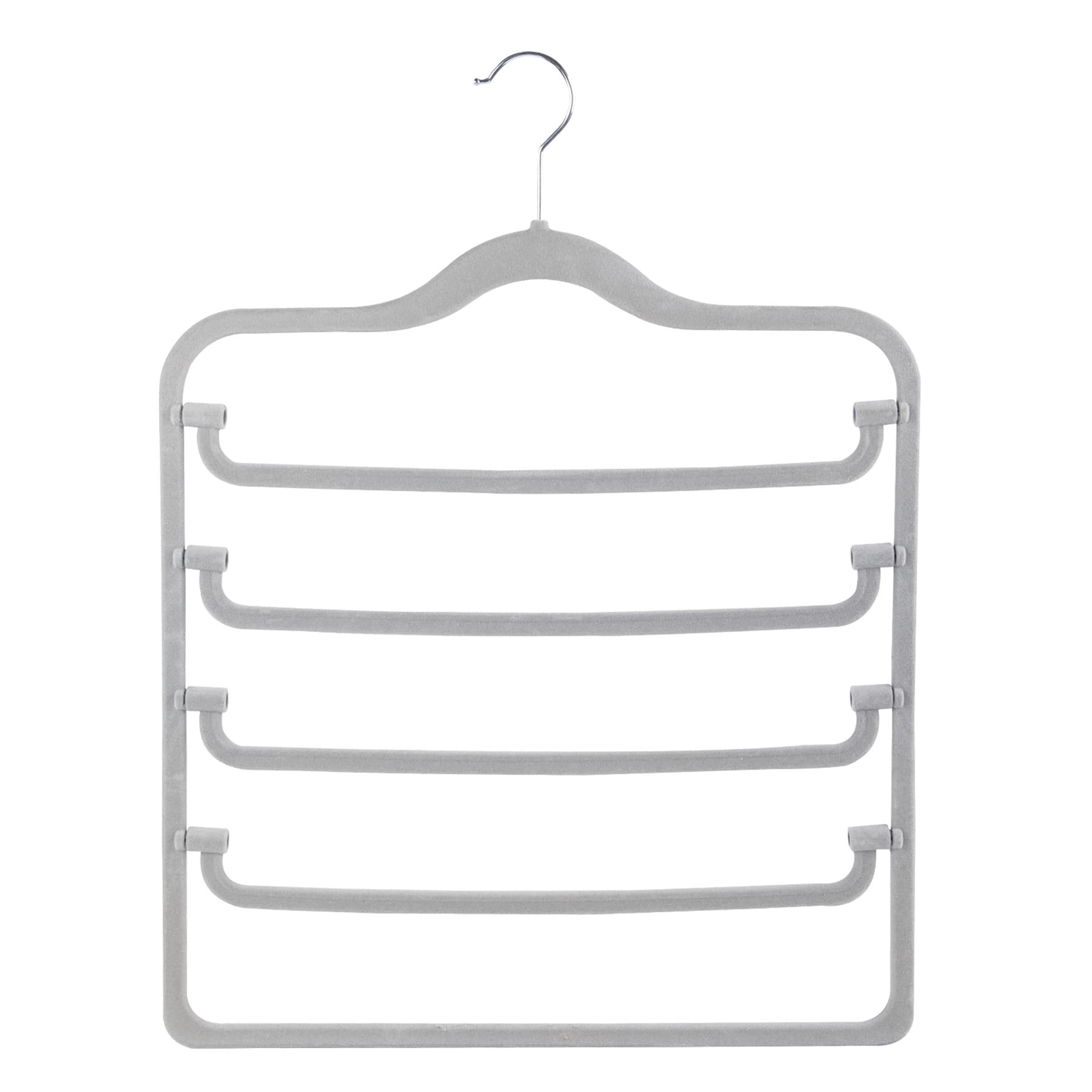 4-Tier Velvet Pant Hanger, Grey
