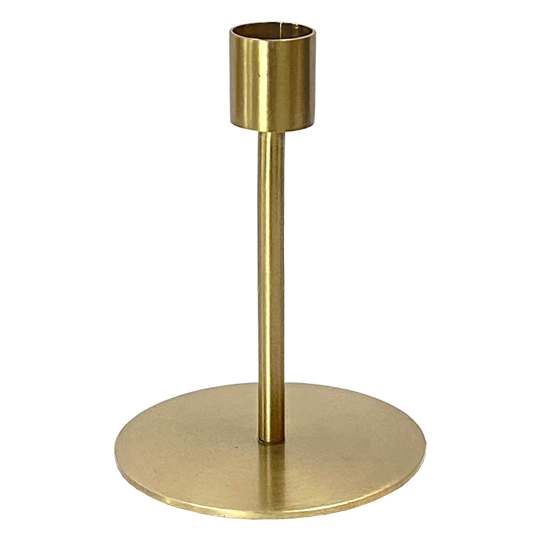 Gold Metal Taper Candle Holder, 5"