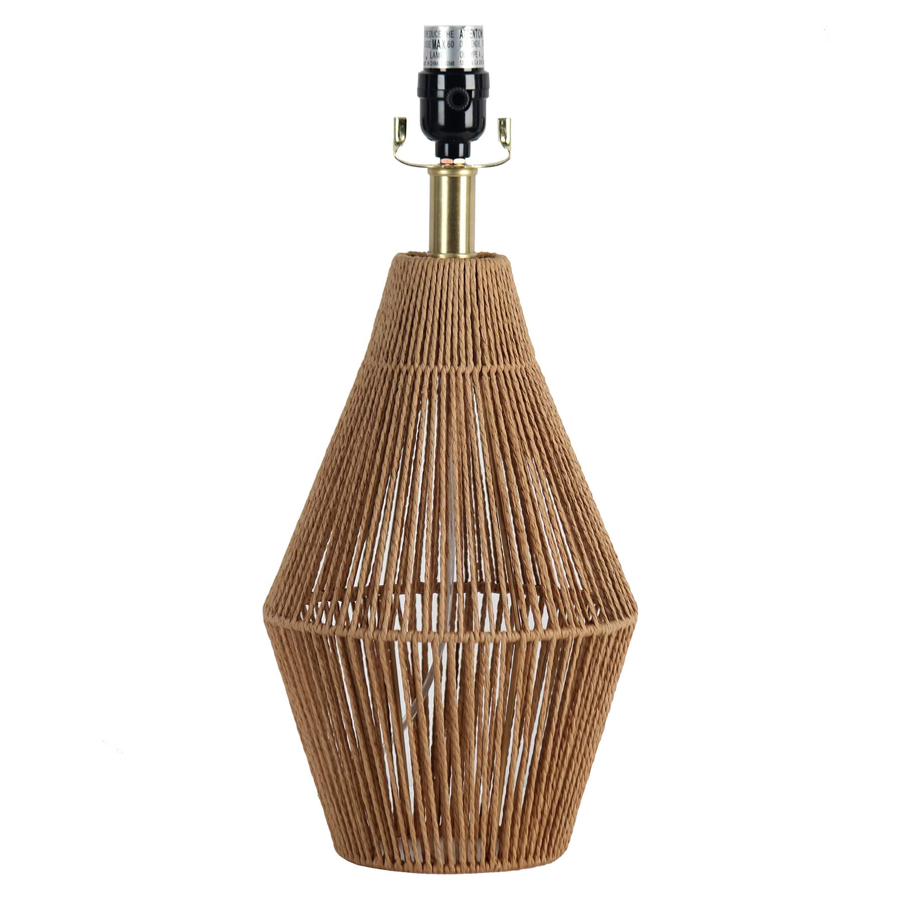 Tracey Boyd Natural Rope Geo Medium Table Lamp Base, 18"