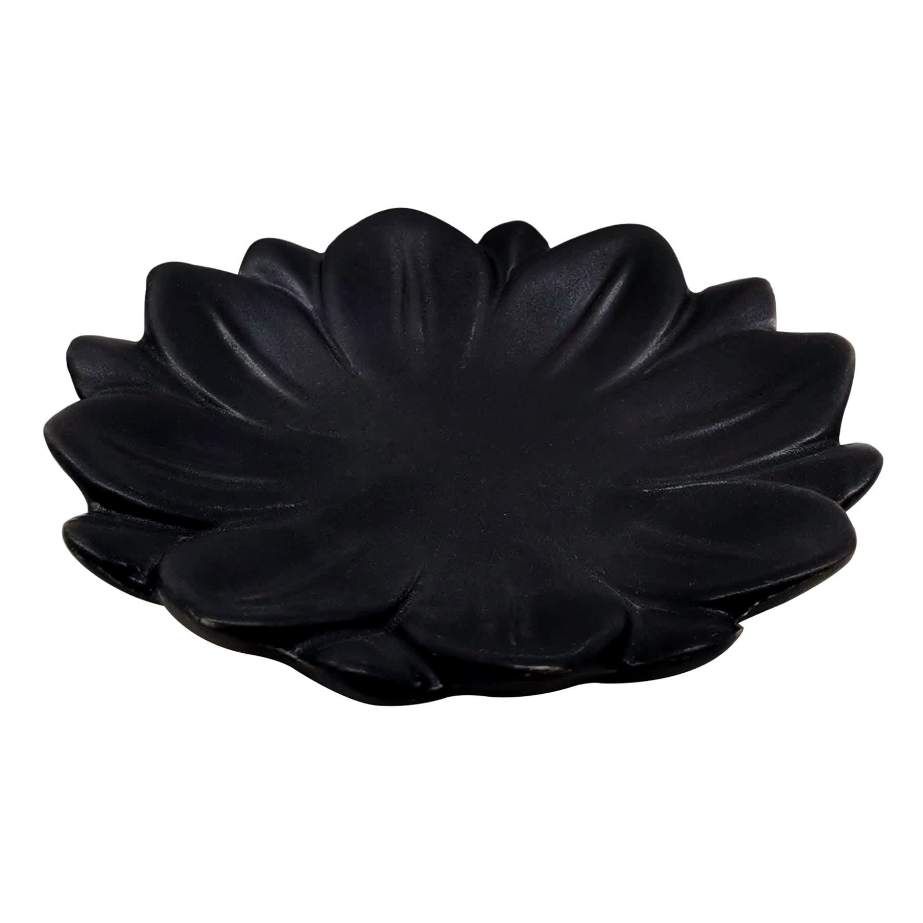 Found & Fable Black Ceramic Flower Tray