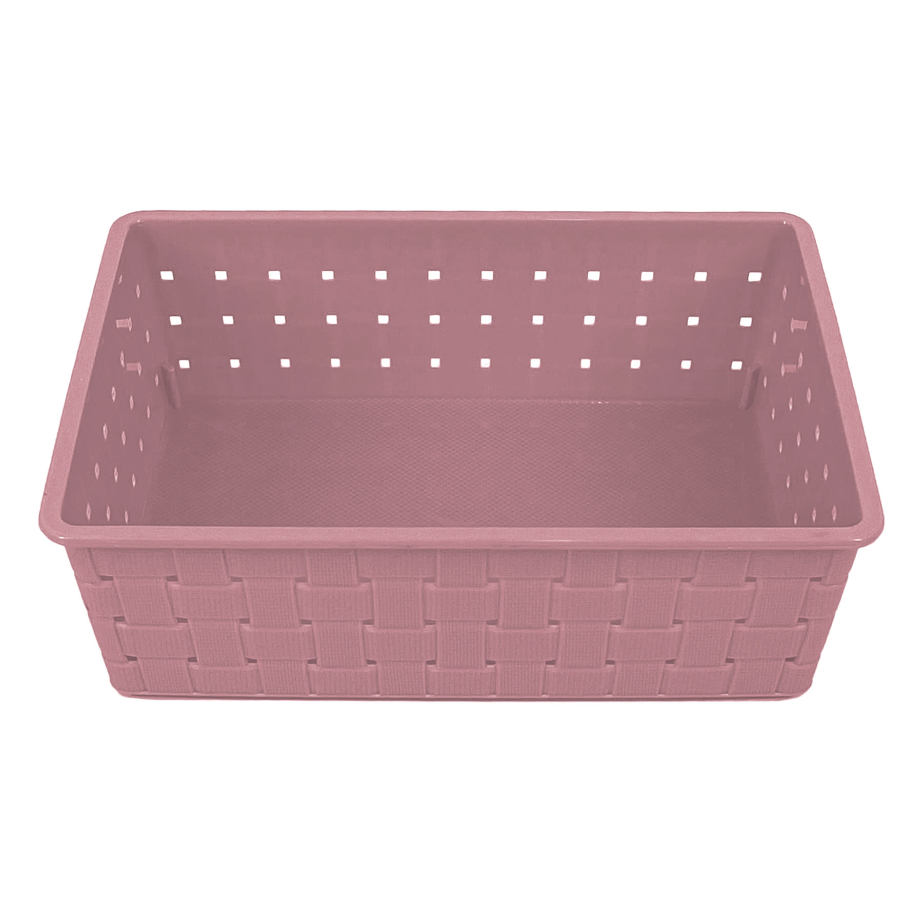 Tiny Dreamers Strap Design Weave Basket, Strawberry Cream
