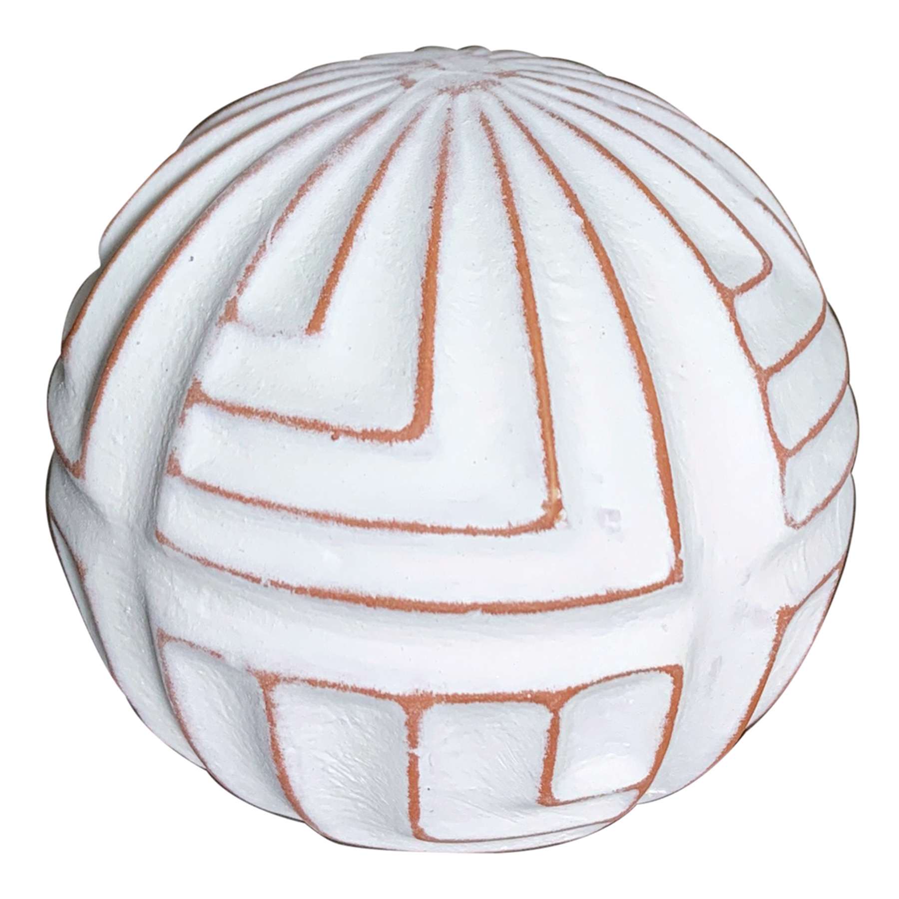 Tracey Boyd White Tribal Ceramic Orb, 3"