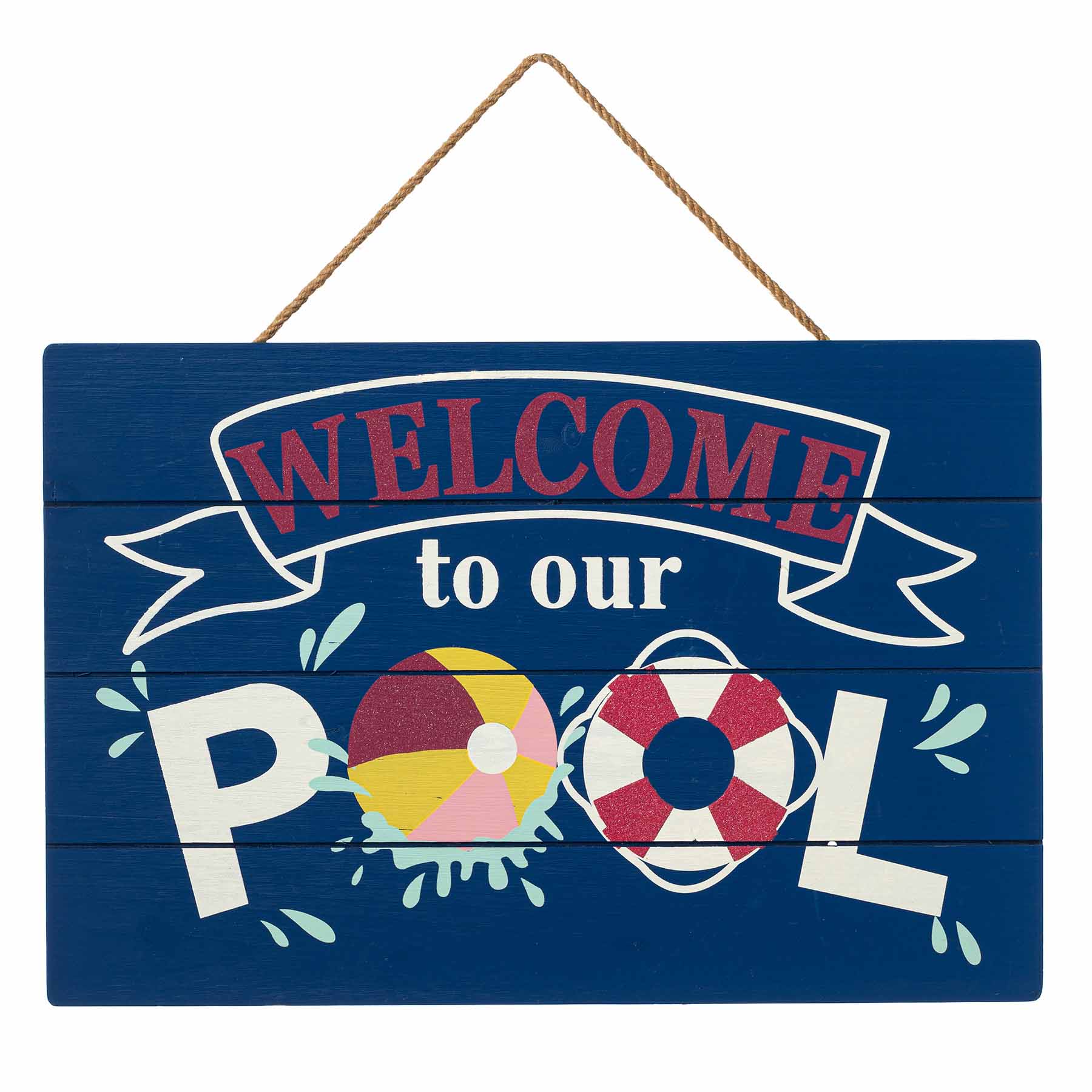Welcome to Our Pool Slotted Outdoor Wall Decor, 20"