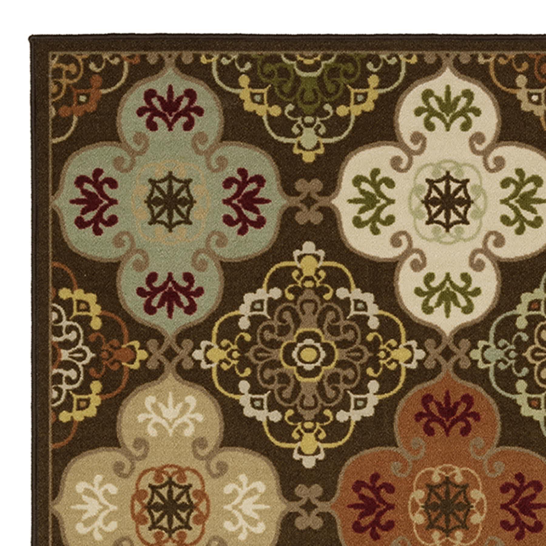 (D622) Bellmoor Multicolor Ogee Area Rug, 7x9