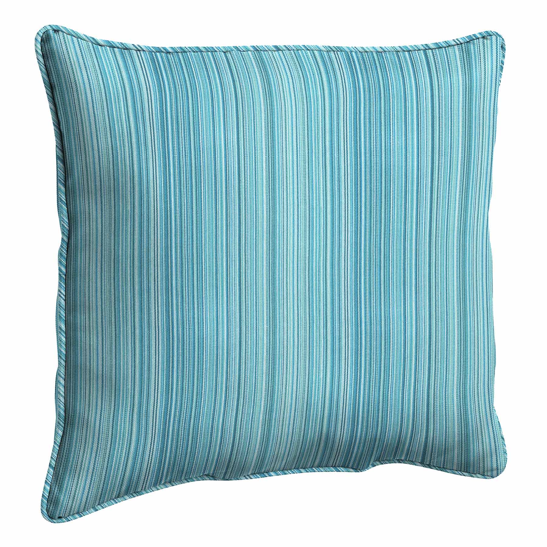 Sea Breeze Blue Premium Woven Outdoor Corded Back Cushion
