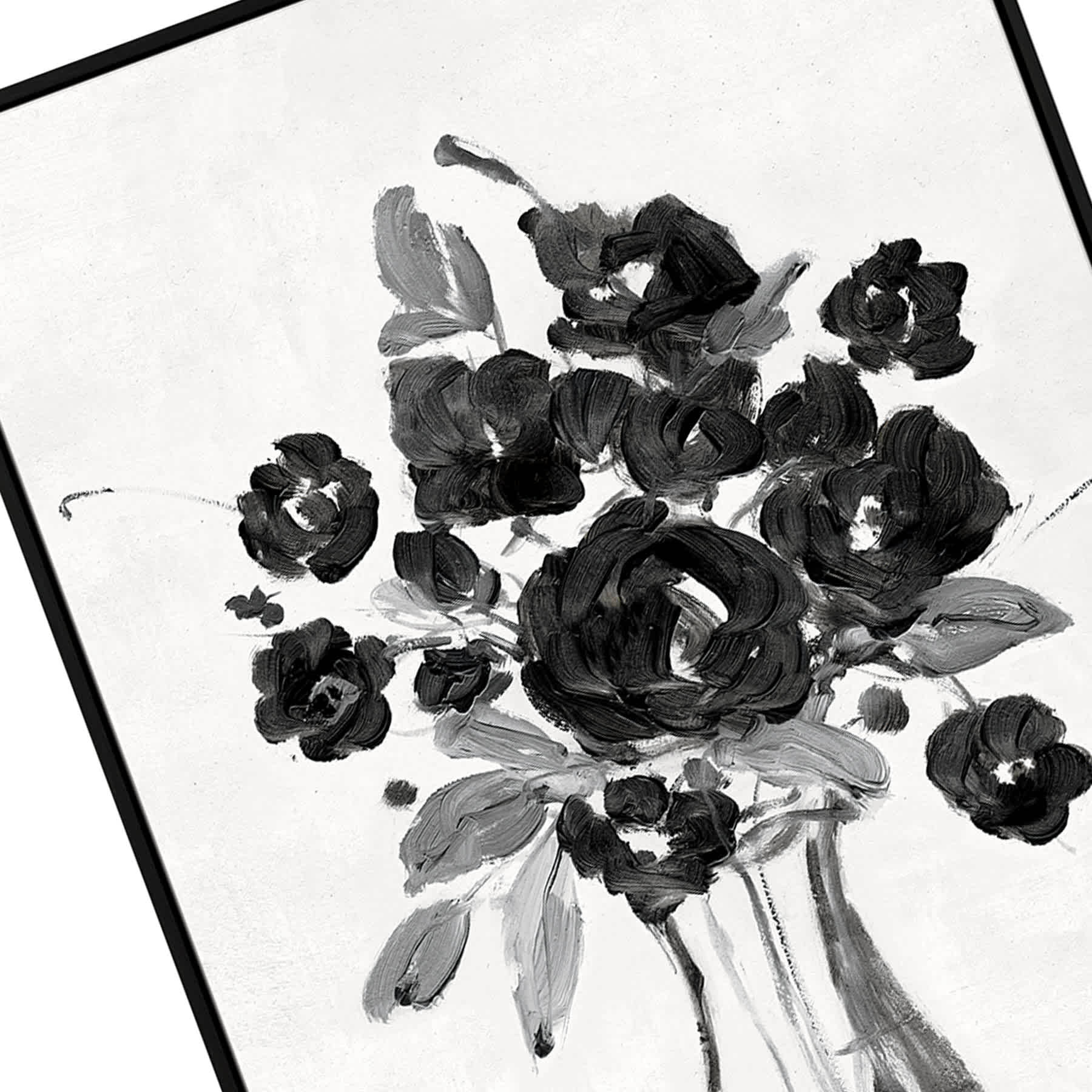 Framed Floral Canvas Wall Art, 19x37