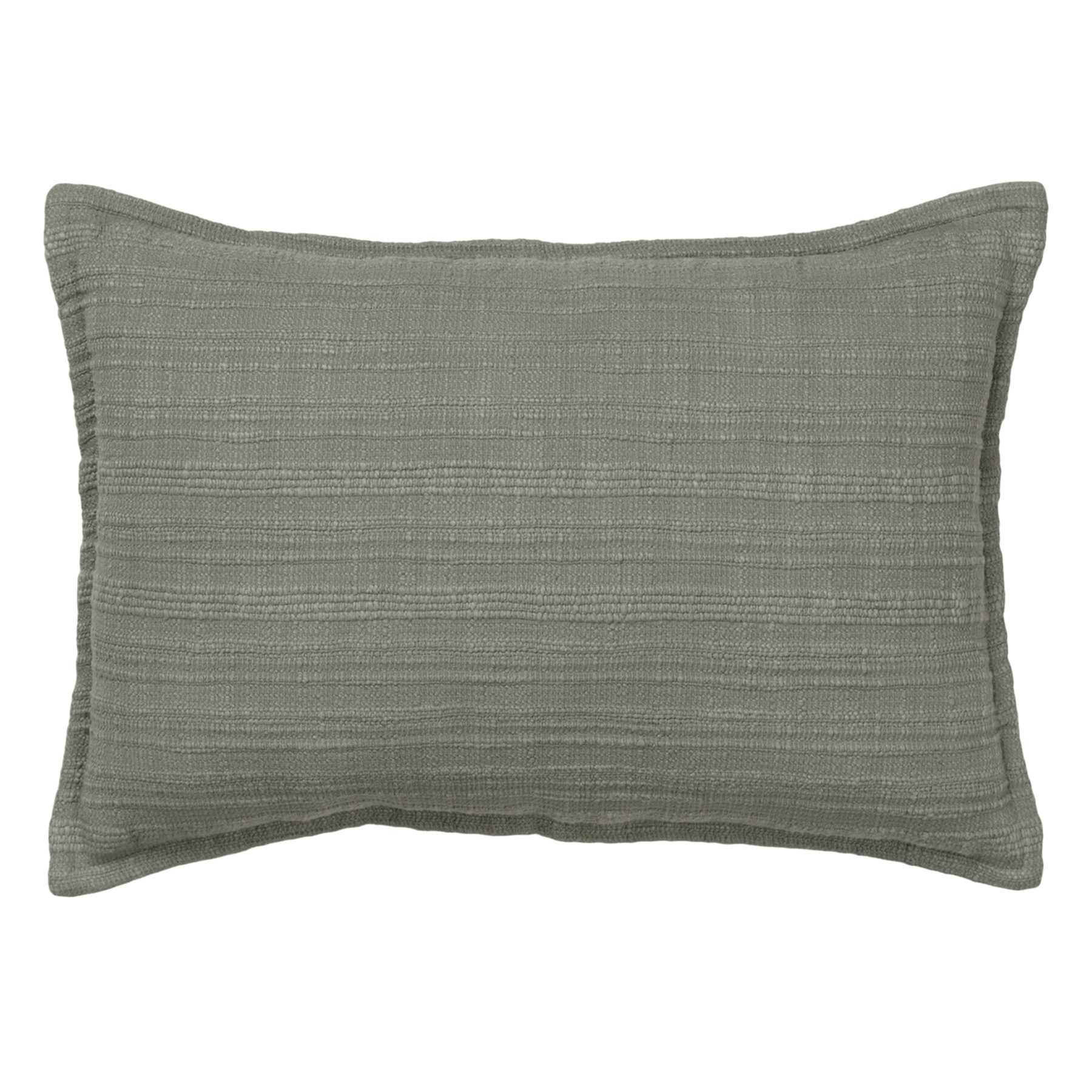 Honeybloom Green Striped Slub Throw Pillow, 14x20