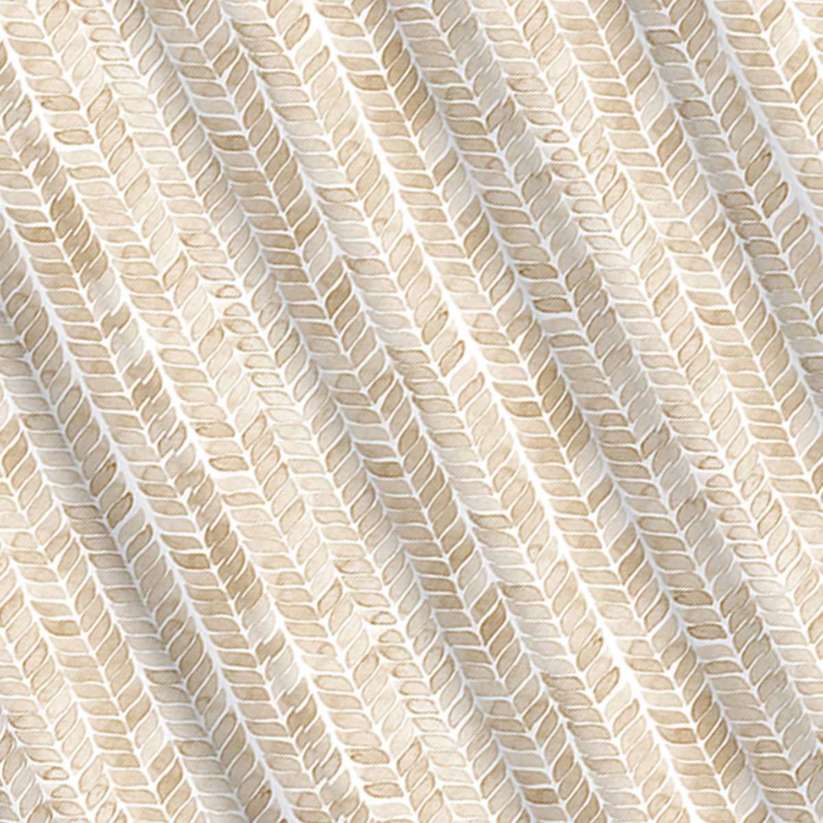 13-Piece Tan Petal Stripe Shower Curtain Set, 70x72