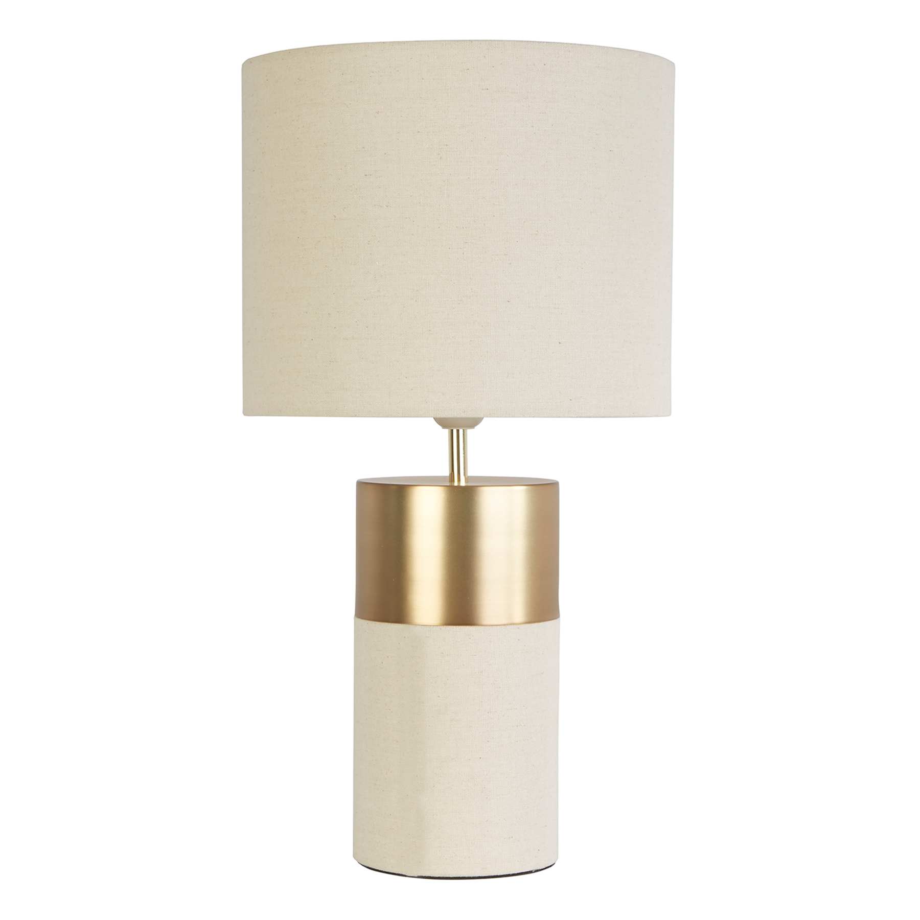 Crosby St. Cream & Gold Linen Small Table Lamp with Shade, 20"