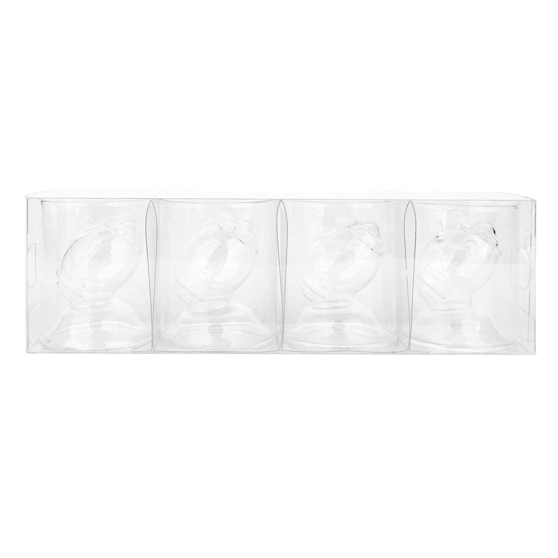Set of 4 Football Shaped Shot Glasses, 1.7oz