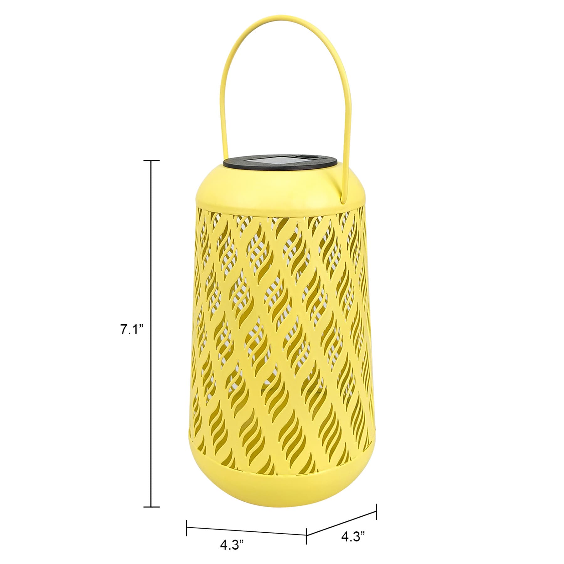 Yellow Geometric Cutout Outdoor Lantern, 7"