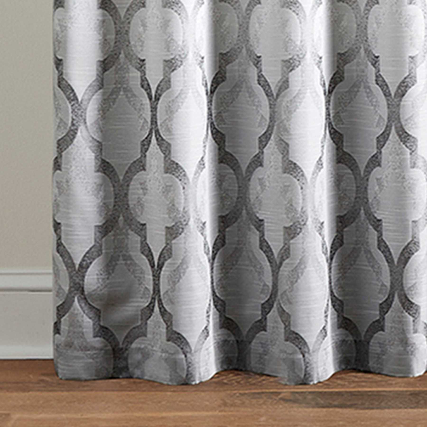 Providence Blakely Ogee Grey Light Filtering Curtain Panel, 84"