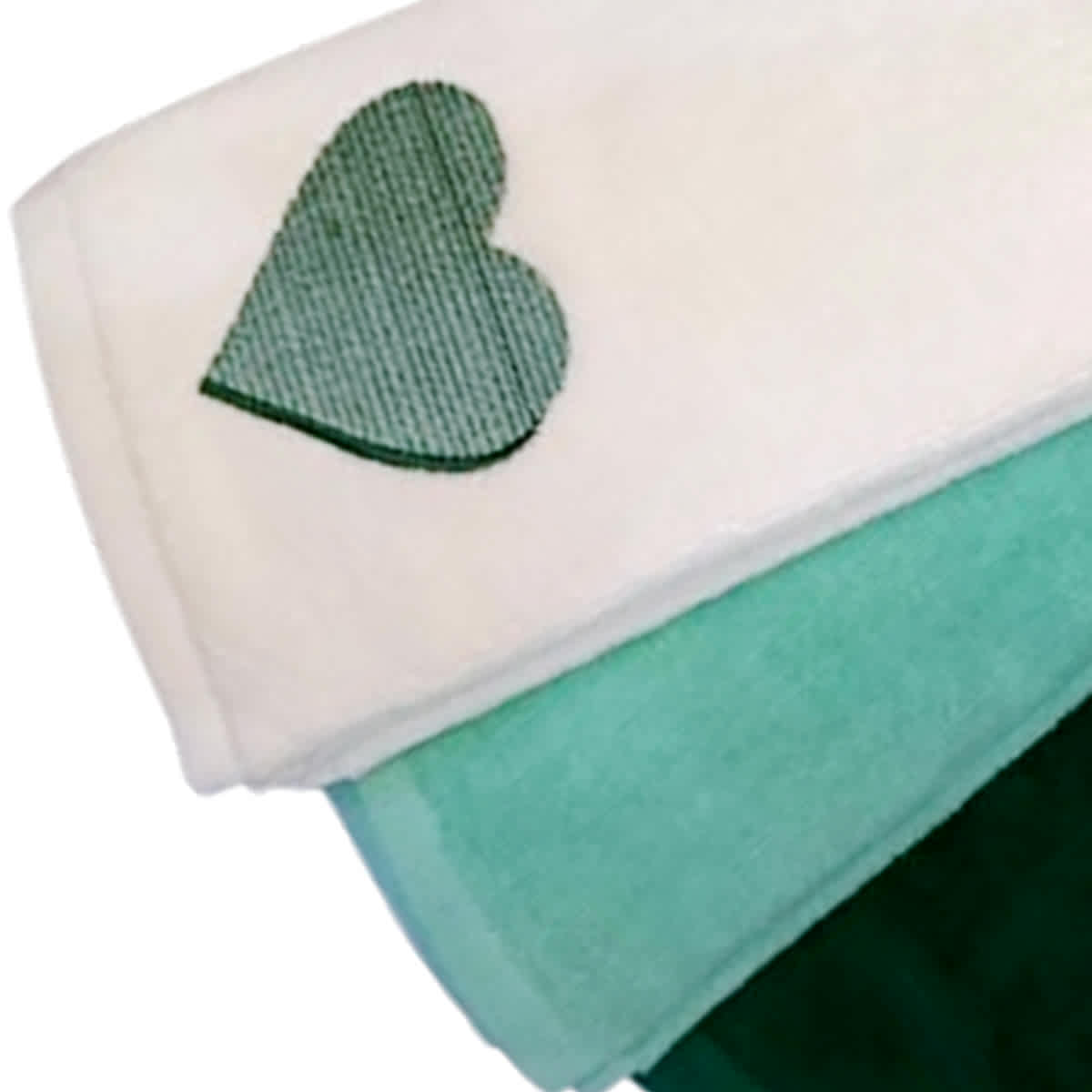3-Pack Mint Green Heart Hand Towel Set