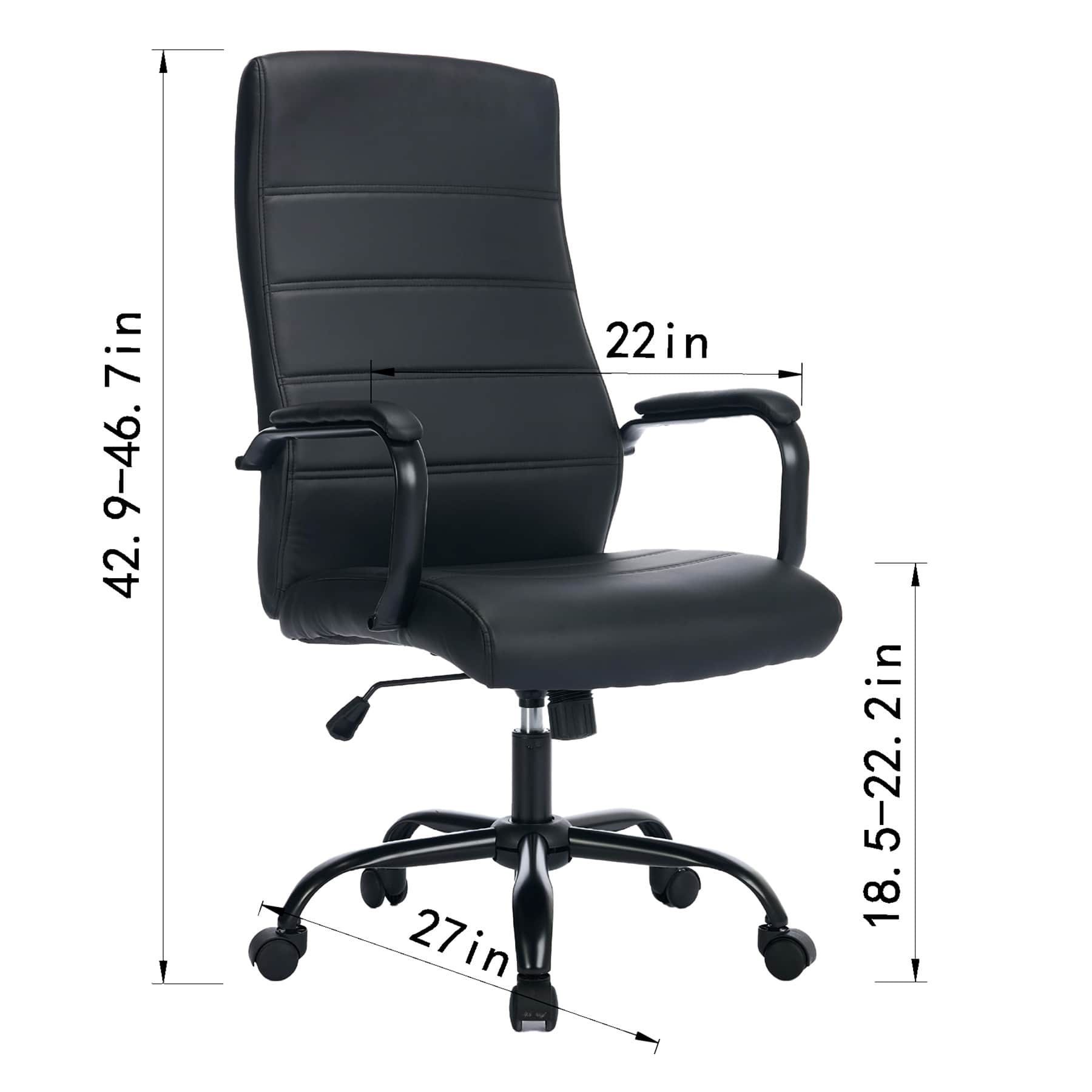 Matthew Faux Leather Office Chair, Black