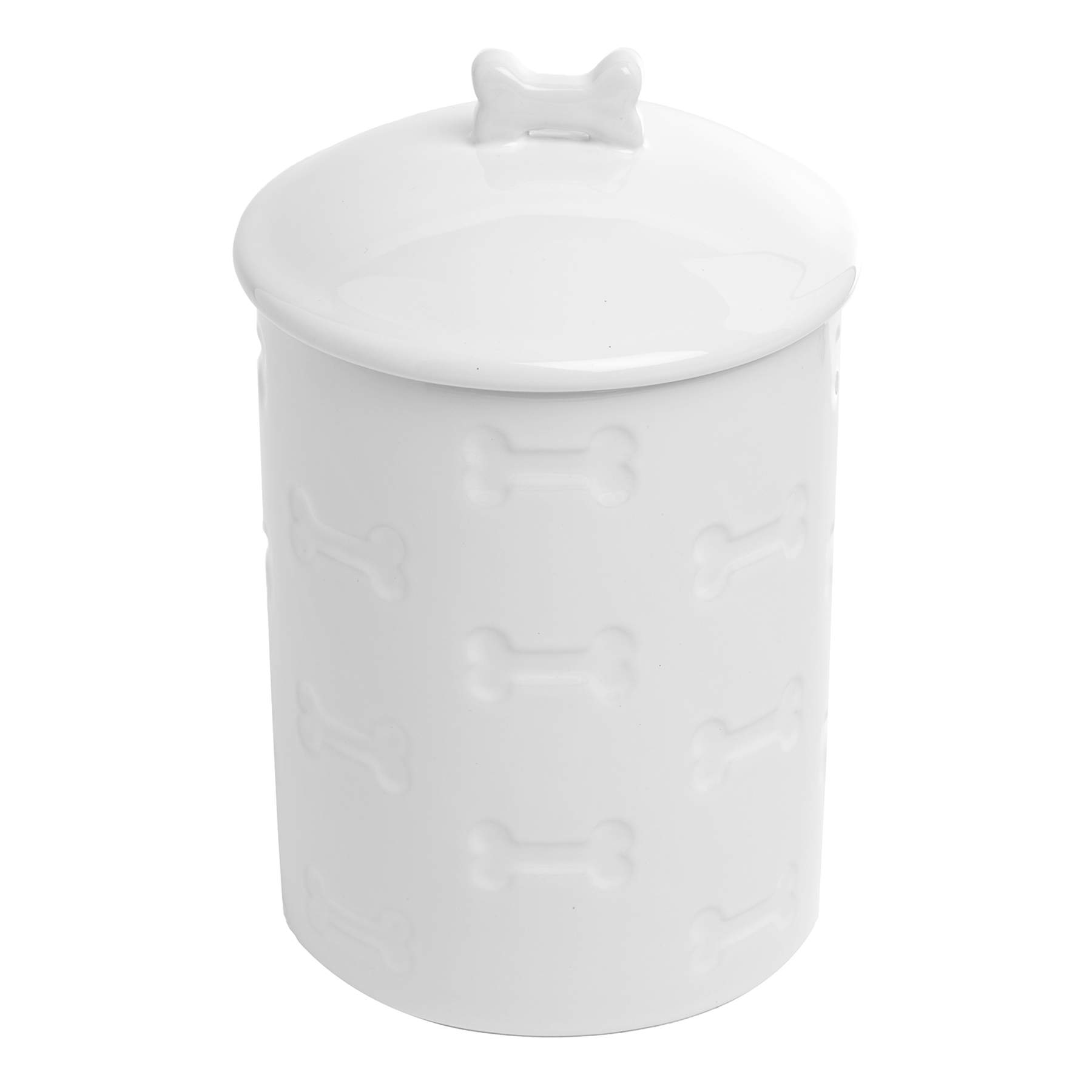 Manor White Ceramic Treat Jar, 46oz