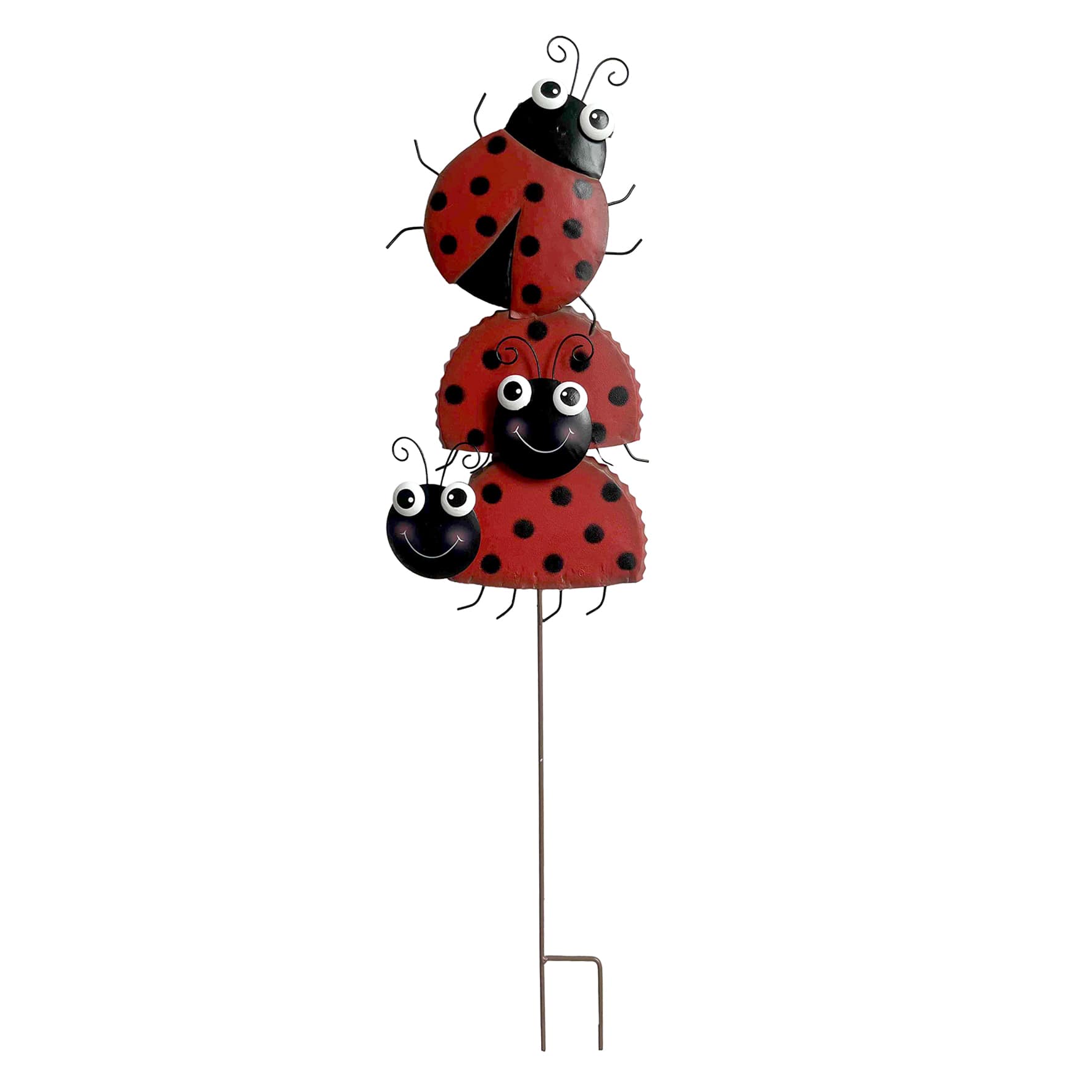 Ladybug Stacked Yard Stake, 9.5"