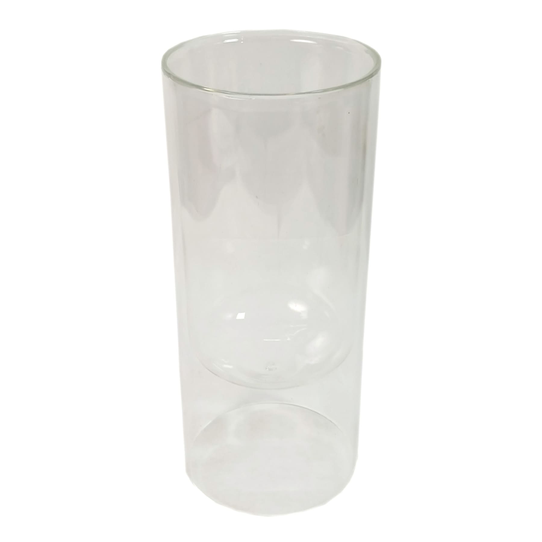 Clear Double Wall Glass Vase, 9.7"