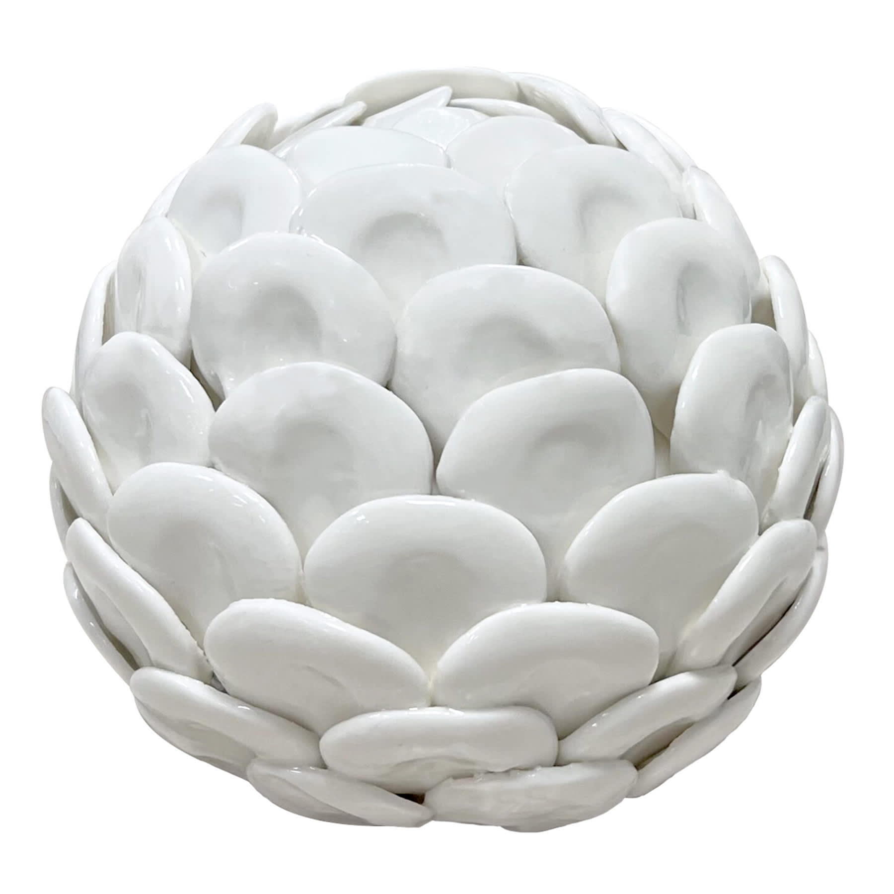 Tracey Boyd Ceramic Capiz Scallop Sphere, 5"